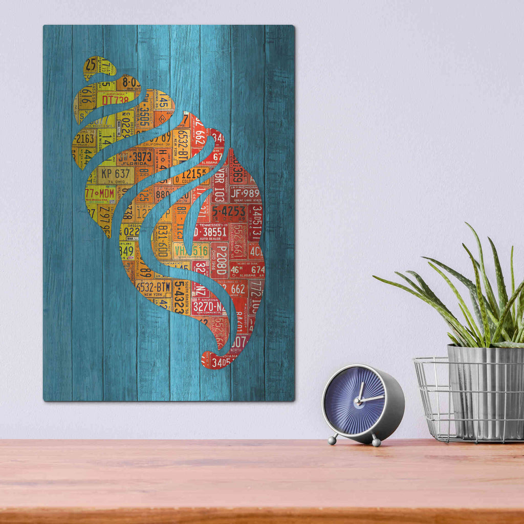 Luxe Metal Art 'Seashell' by Design Turnpike, Metal Wall Art,12x16