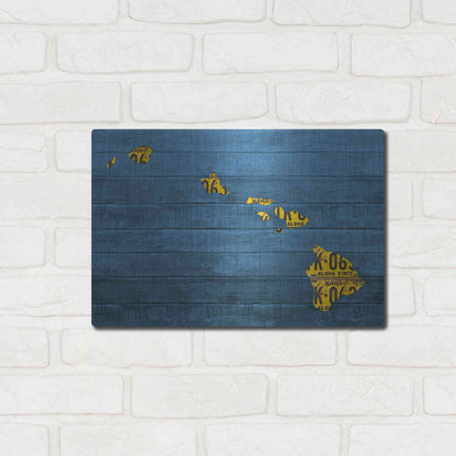 Luxe Metal Art 'New Hawaii Map' by Design Turnpike, Metal Wall Art,16x12