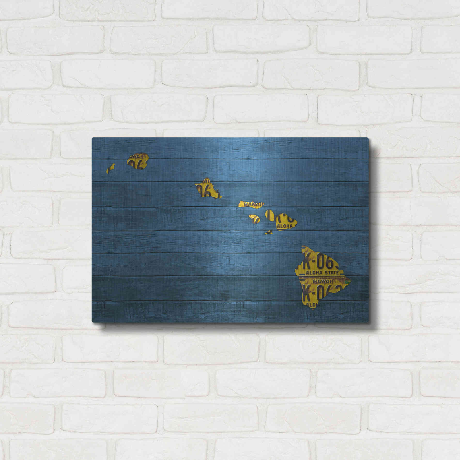 Luxe Metal Art 'New Hawaii Map' by Design Turnpike, Metal Wall Art,24x16