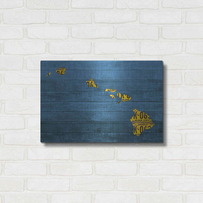 Luxe Metal Art 'New Hawaii Map' by Design Turnpike, Metal Wall Art,24x16