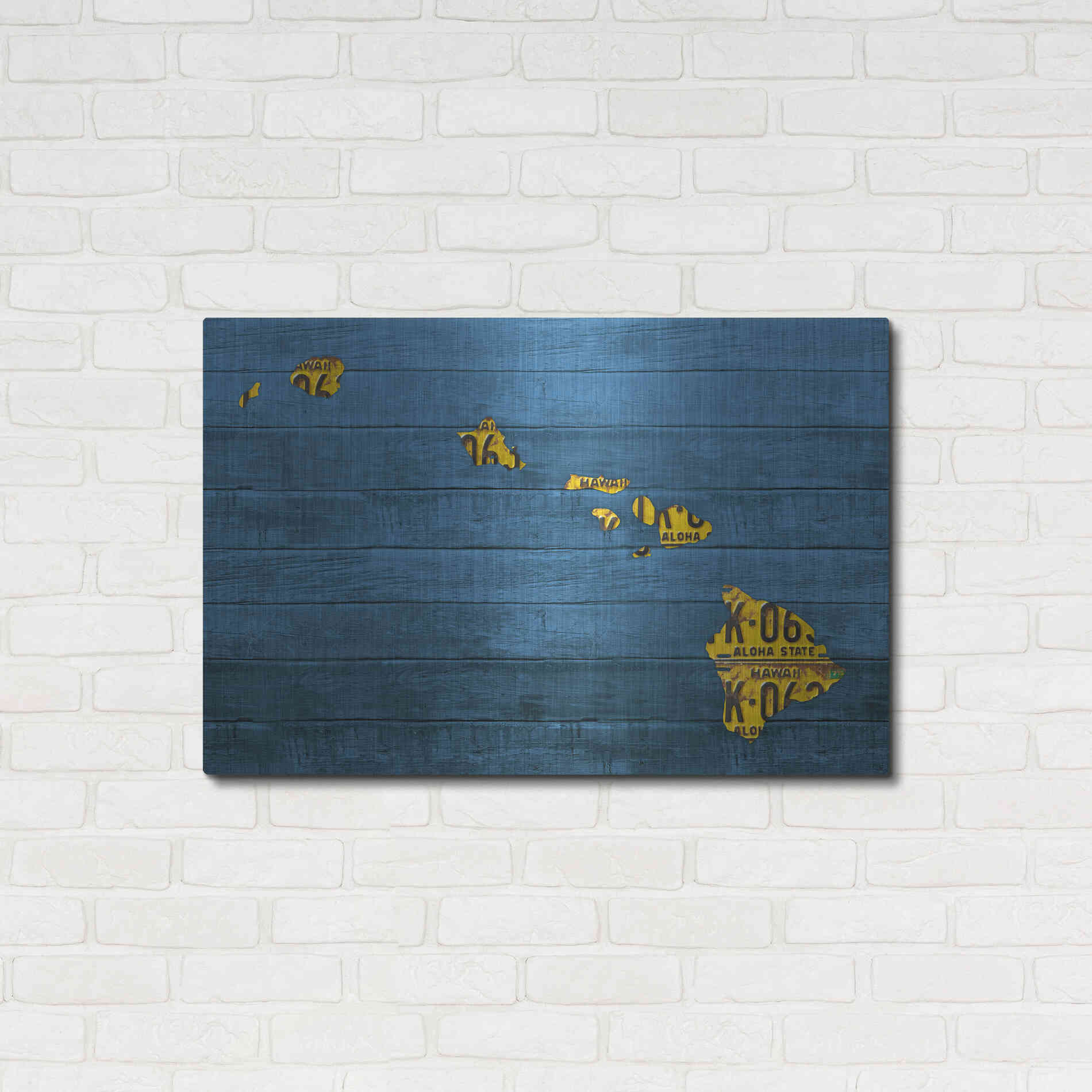 Luxe Metal Art 'New Hawaii Map' by Design Turnpike, Metal Wall Art,36x24