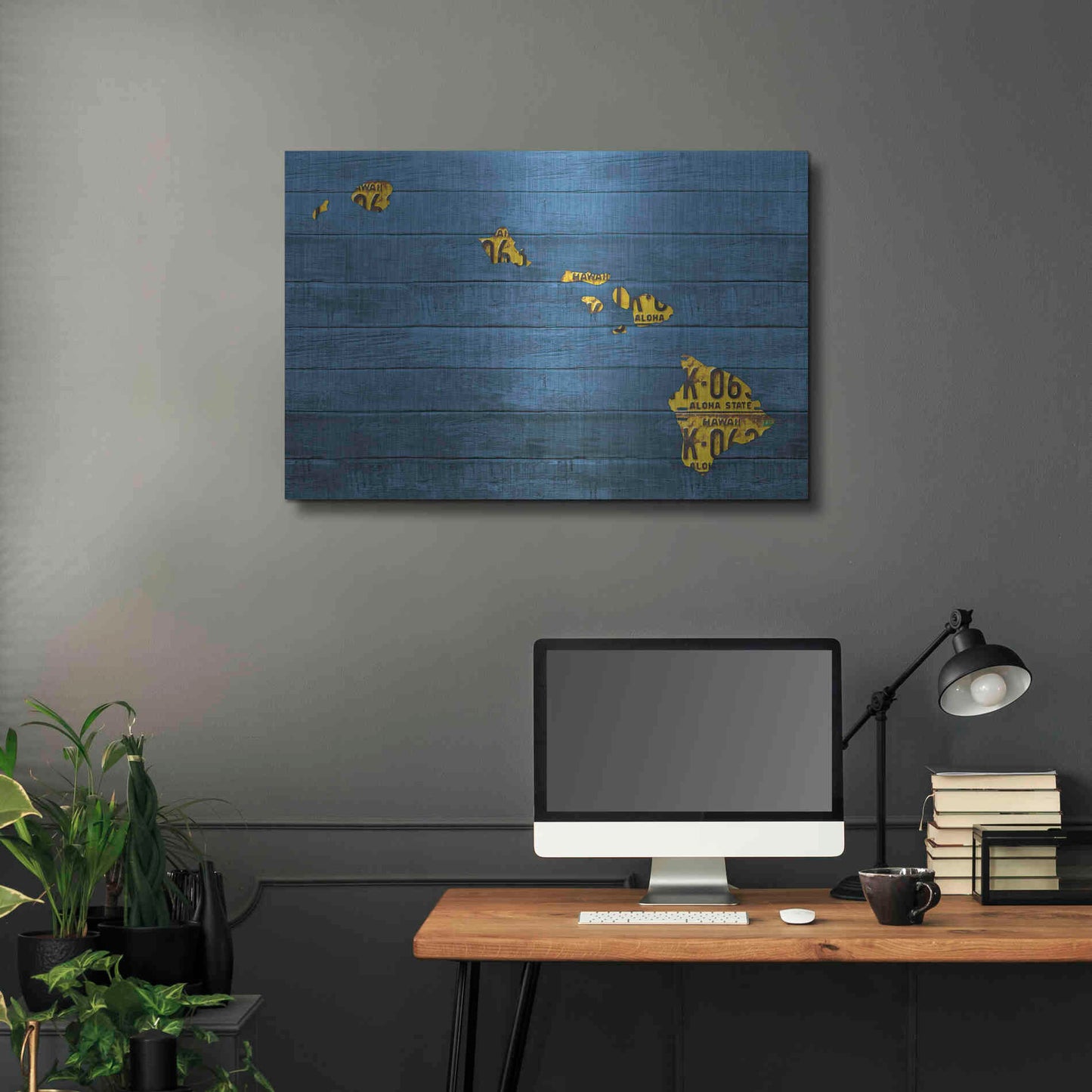 Luxe Metal Art 'New Hawaii Map' by Design Turnpike, Metal Wall Art,36x24