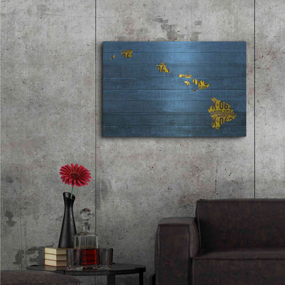 Luxe Metal Art 'New Hawaii Map' by Design Turnpike, Metal Wall Art,36x24