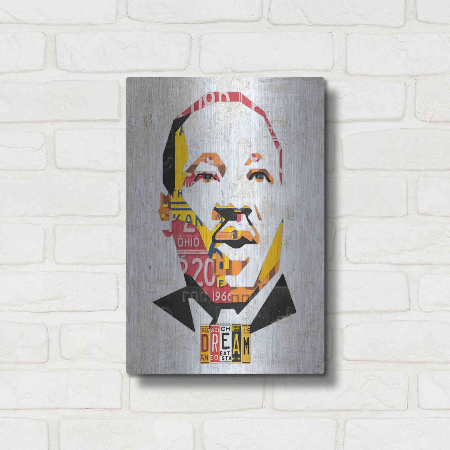 Luxe Metal Art 'Mlk Dream Portrait' by Design Turnpike, Metal Wall Art,12x16