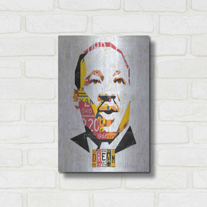Luxe Metal Art 'Mlk Dream Portrait' by Design Turnpike, Metal Wall Art,12x16