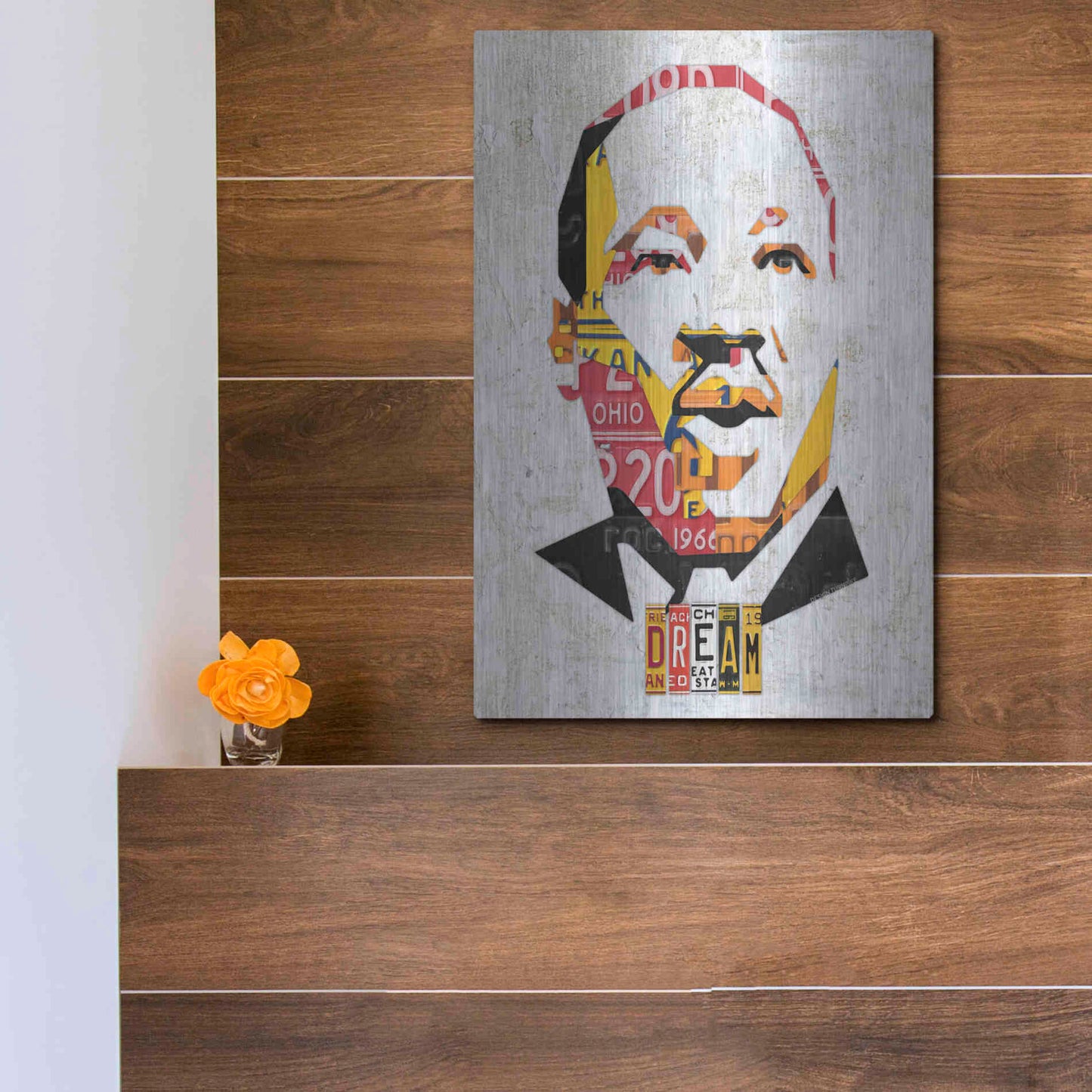 Luxe Metal Art 'Mlk Dream Portrait' by Design Turnpike, Metal Wall Art,12x16