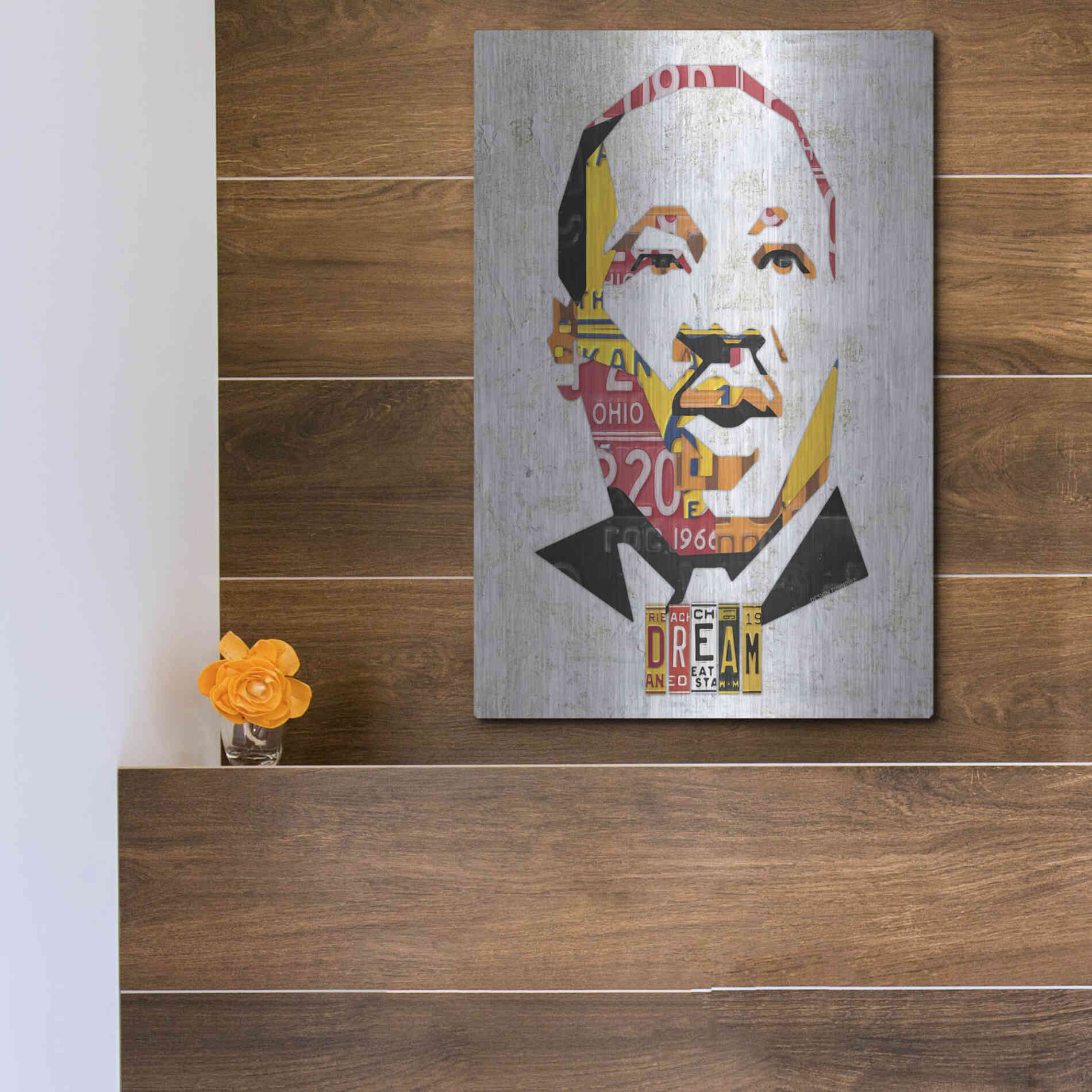 Luxe Metal Art 'Mlk Dream Portrait' by Design Turnpike, Metal Wall Art,12x16