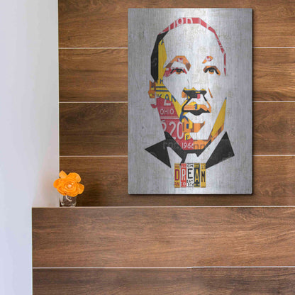 Luxe Metal Art 'Mlk Dream Portrait' by Design Turnpike, Metal Wall Art,12x16