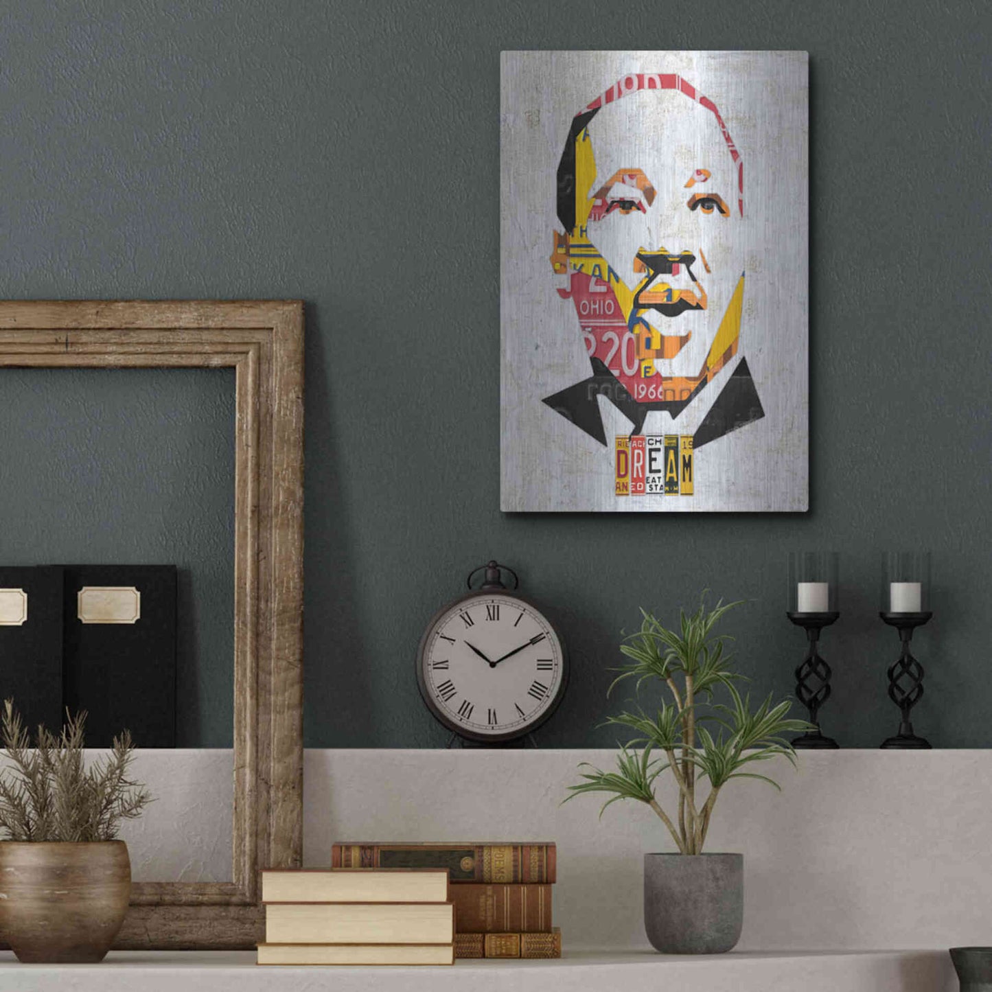 Luxe Metal Art 'Mlk Dream Portrait' by Design Turnpike, Metal Wall Art,12x16