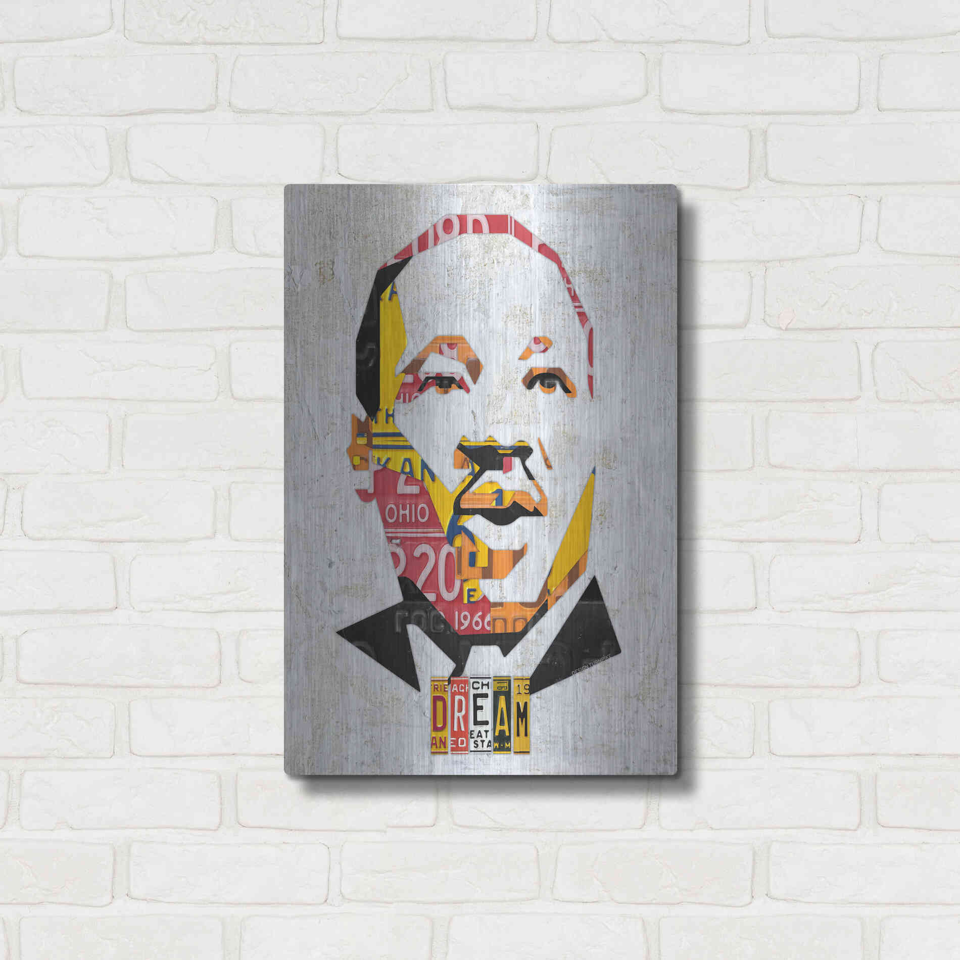 Luxe Metal Art 'Mlk Dream Portrait' by Design Turnpike, Metal Wall Art,16x24