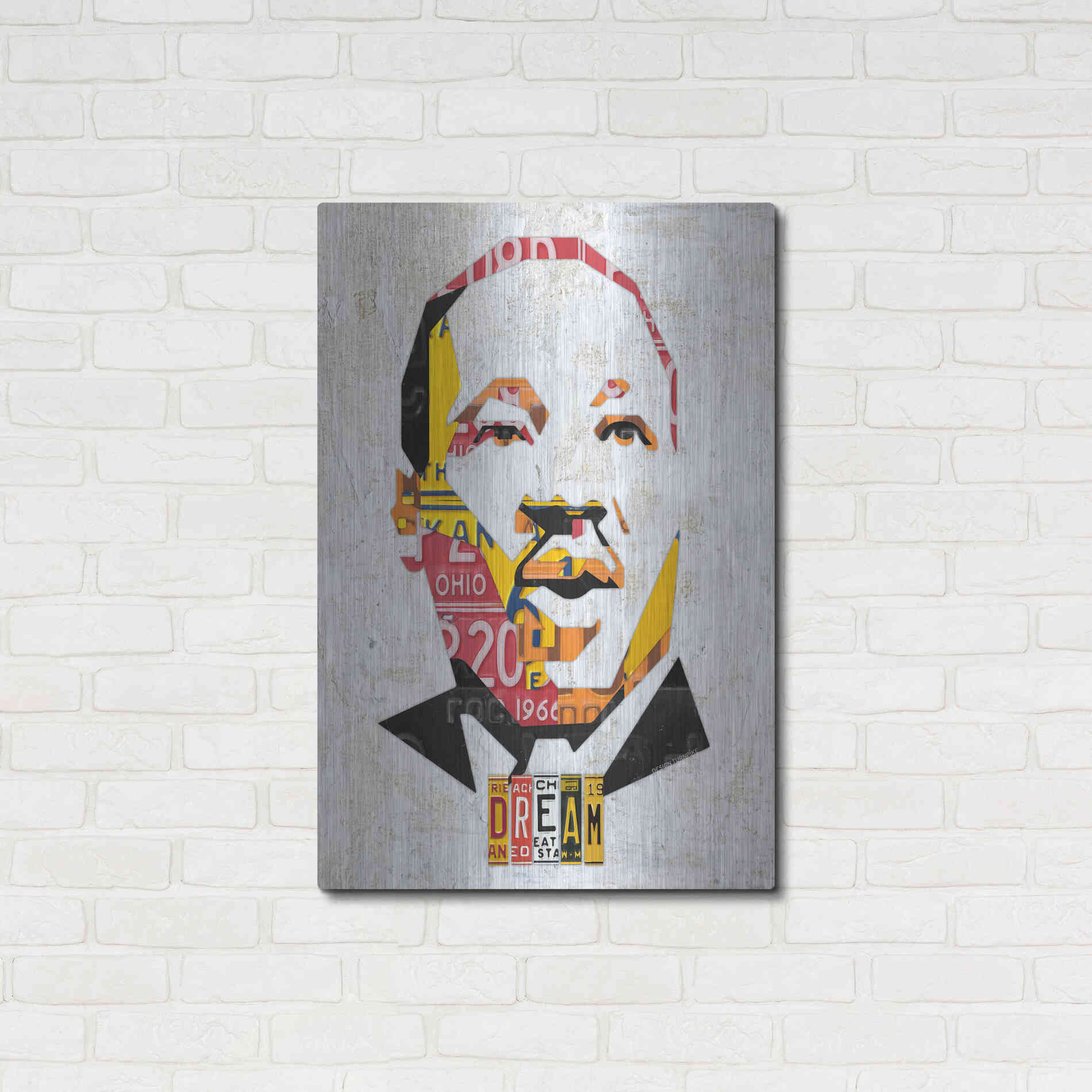 Luxe Metal Art 'Mlk Dream Portrait' by Design Turnpike, Metal Wall Art,24x36