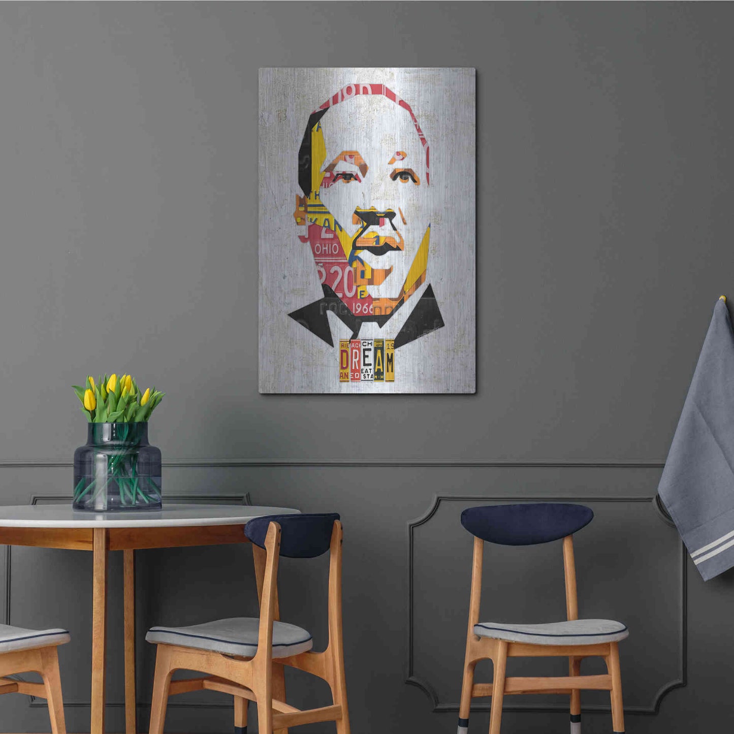 Luxe Metal Art 'Mlk Dream Portrait' by Design Turnpike, Metal Wall Art,24x36