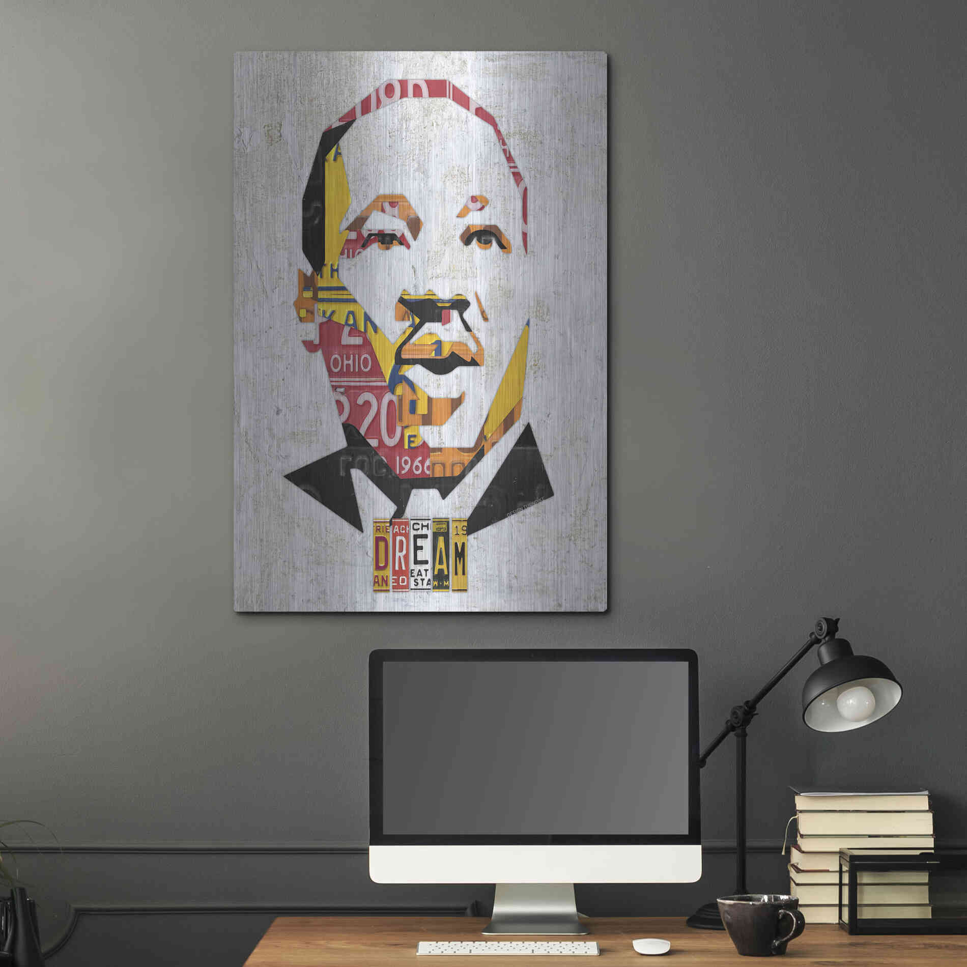 Luxe Metal Art 'Mlk Dream Portrait' by Design Turnpike, Metal Wall Art,24x36