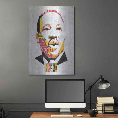 Luxe Metal Art 'Mlk Dream Portrait' by Design Turnpike, Metal Wall Art,24x36