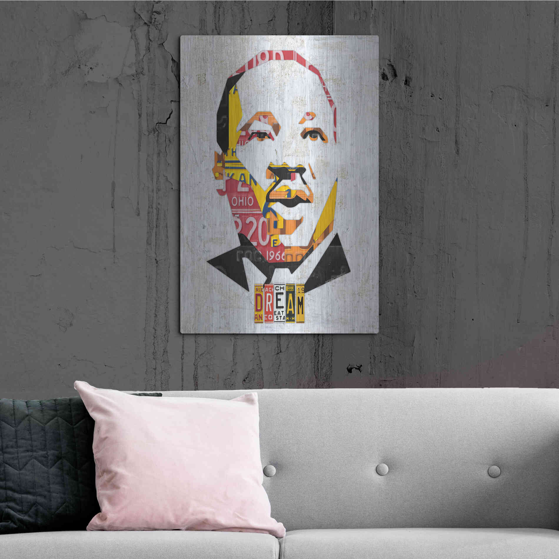 Luxe Metal Art 'Mlk Dream Portrait' by Design Turnpike, Metal Wall Art,24x36