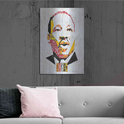 Luxe Metal Art 'Mlk Dream Portrait' by Design Turnpike, Metal Wall Art,24x36