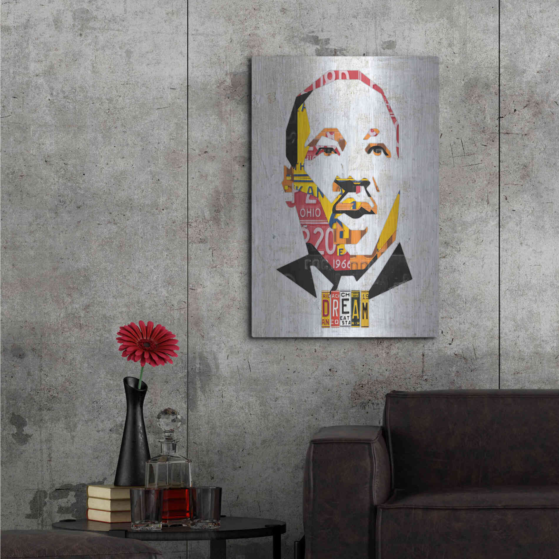 Luxe Metal Art 'Mlk Dream Portrait' by Design Turnpike, Metal Wall Art,24x36
