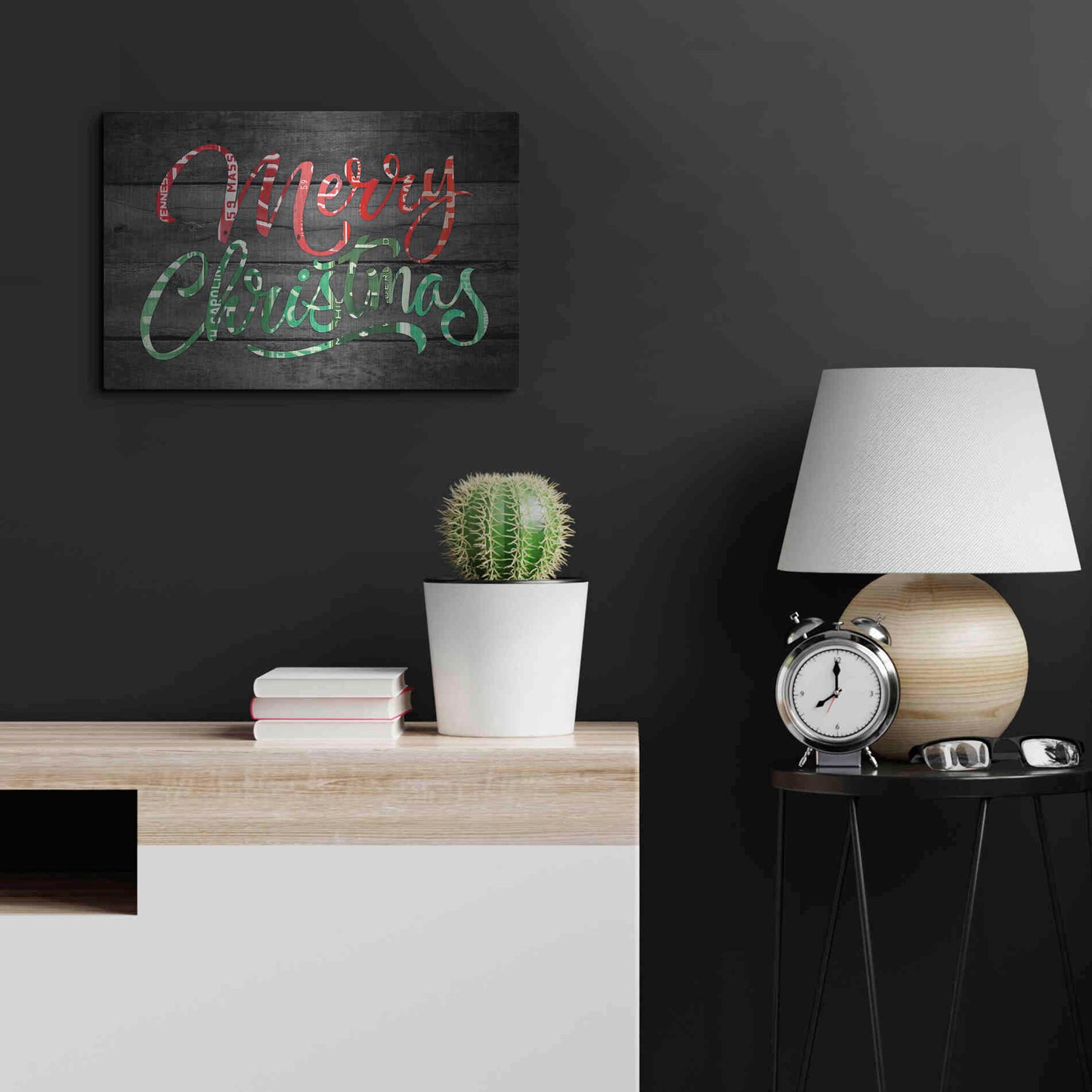 Luxe Metal Art 'Merry Christmas License Plates' by Design Turnpike, Metal Wall Art,24x16