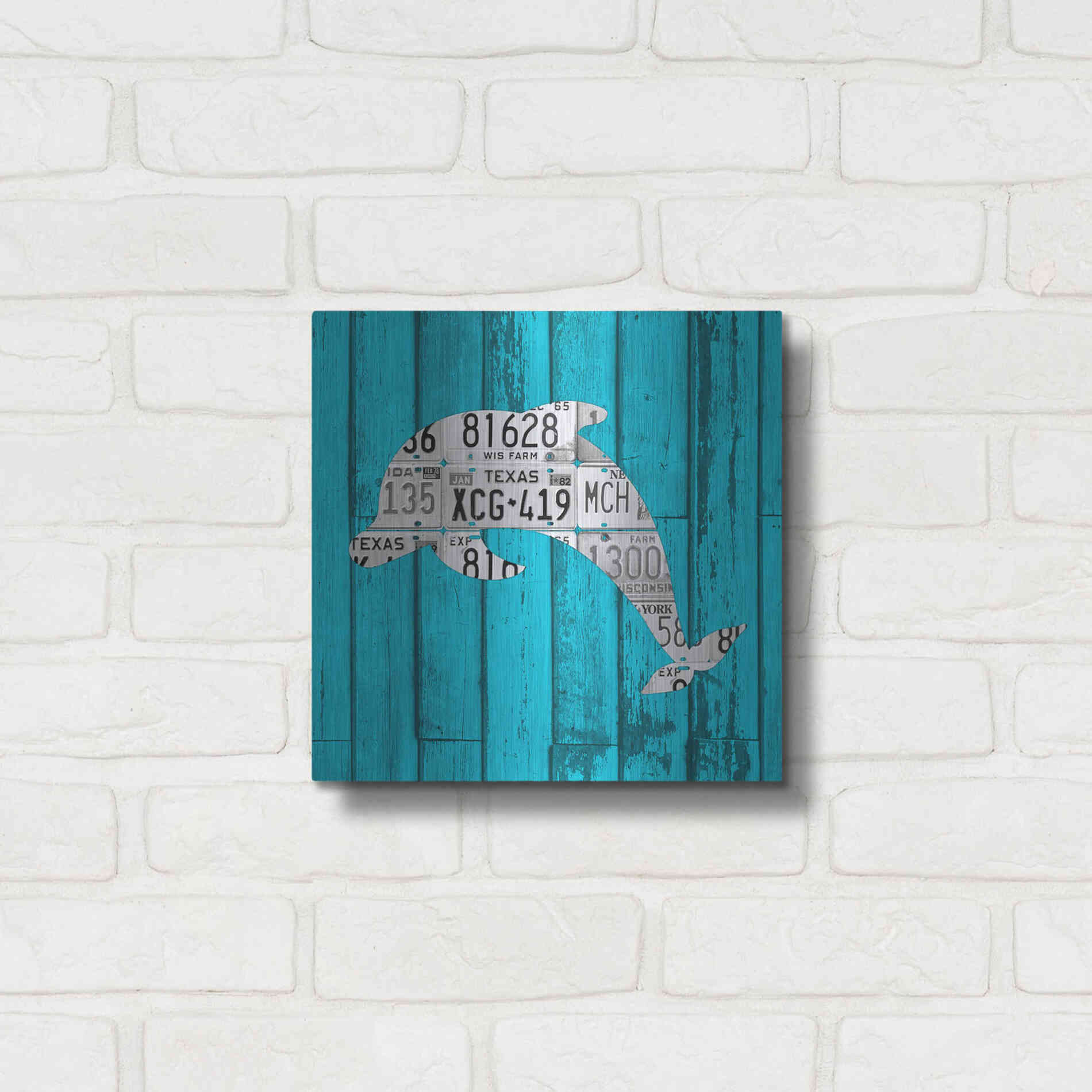 Luxe Metal Art 'Dolphin' by Design Turnpike, Metal Wall Art,12x12