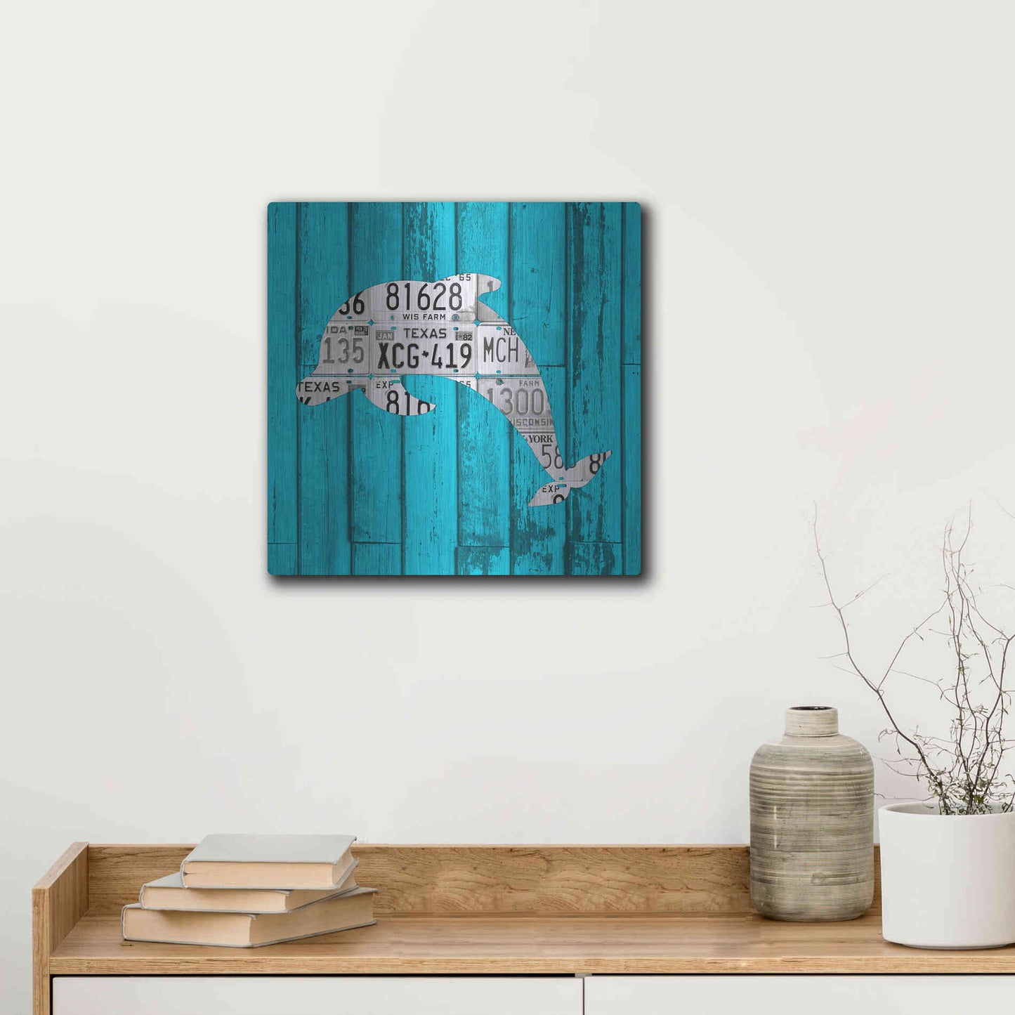 Luxe Metal Art 'Dolphin' by Design Turnpike, Metal Wall Art,12x12