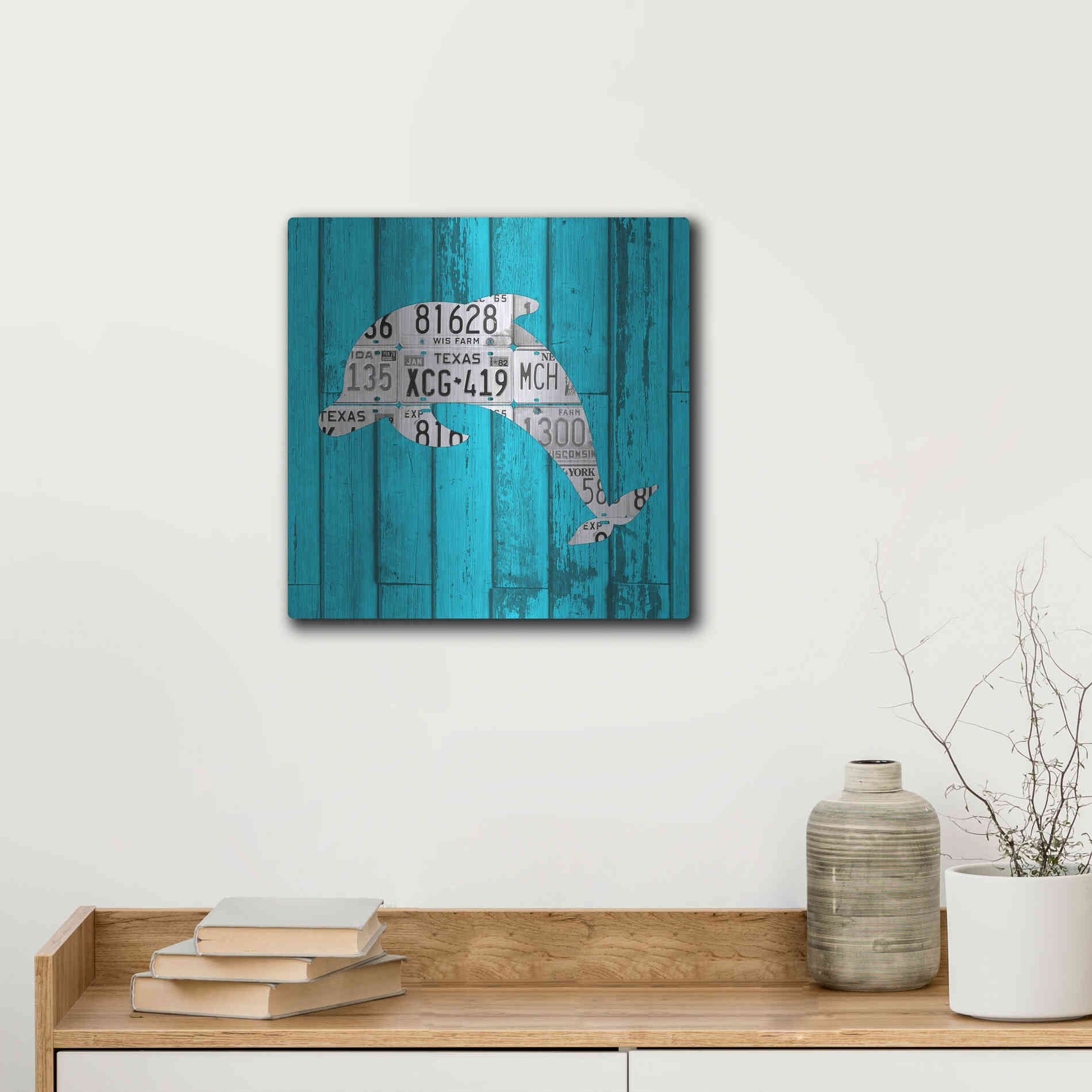 Luxe Metal Art 'Dolphin' by Design Turnpike, Metal Wall Art,12x12