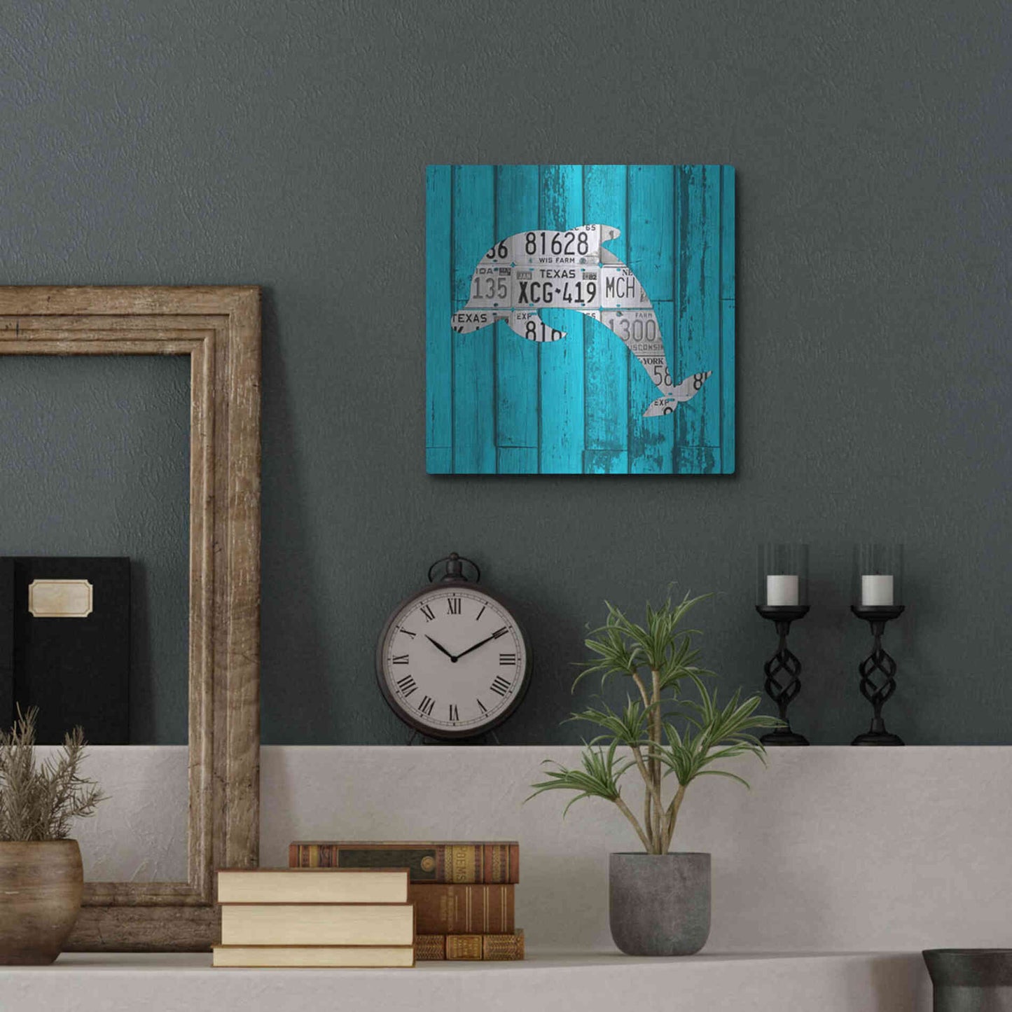 Luxe Metal Art 'Dolphin' by Design Turnpike, Metal Wall Art,12x12