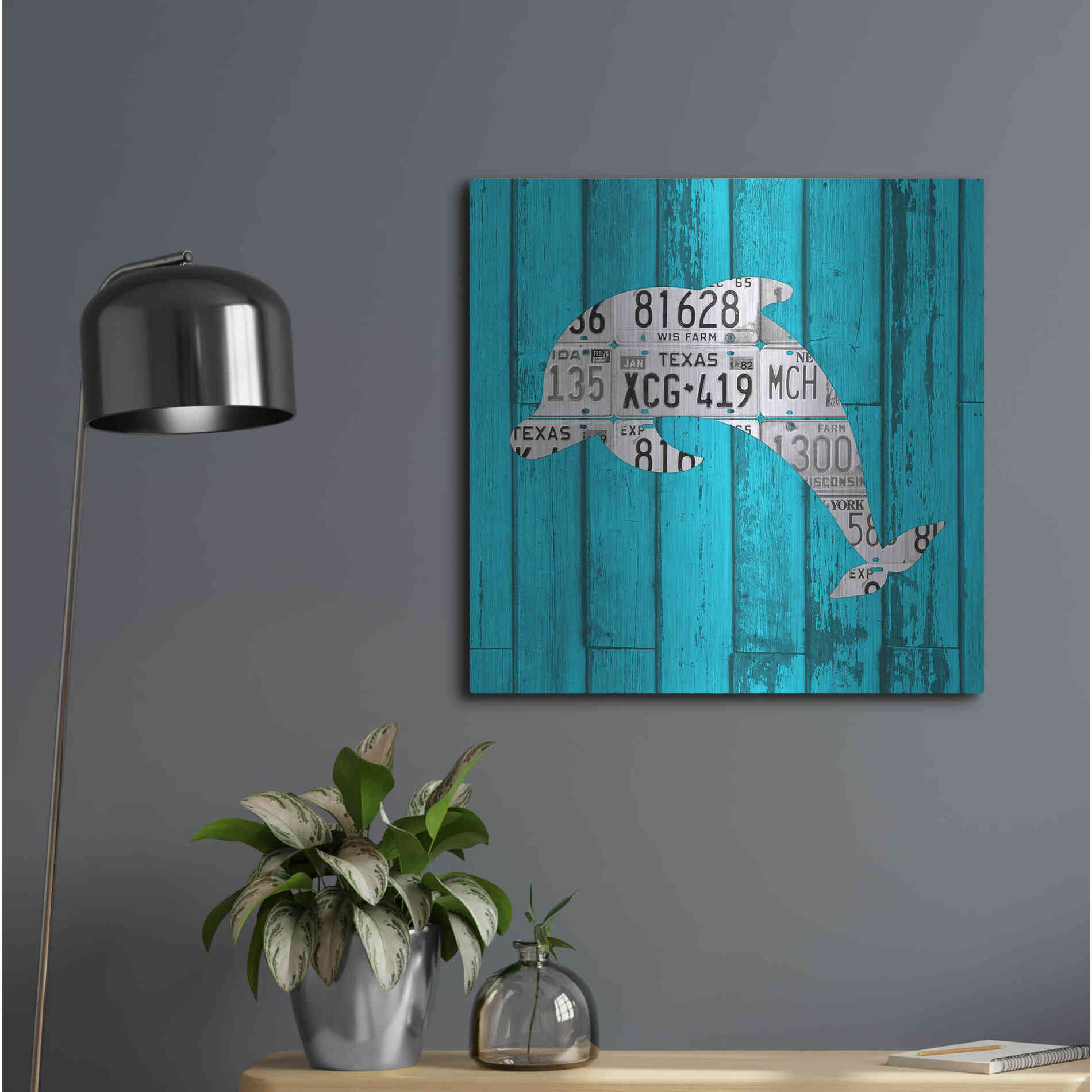 Luxe Metal Art 'Dolphin' by Design Turnpike, Metal Wall Art,24x24