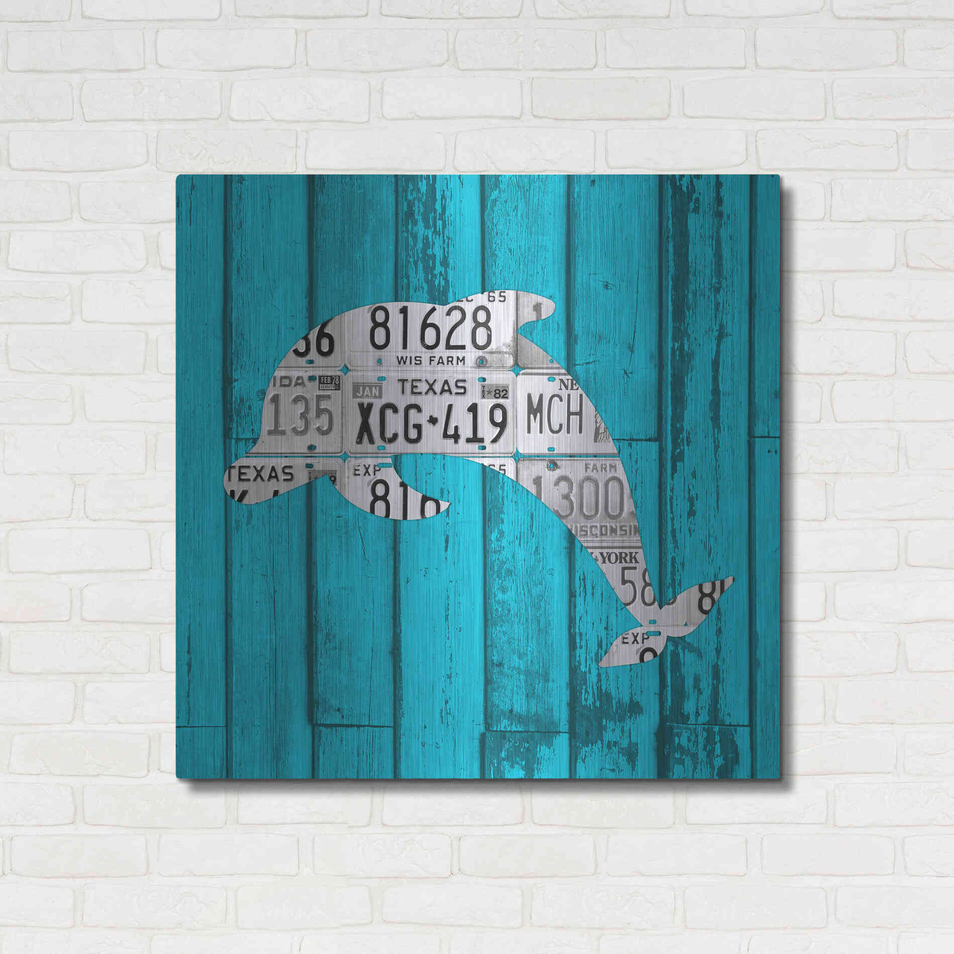 Luxe Metal Art 'Dolphin' by Design Turnpike, Metal Wall Art,36x36