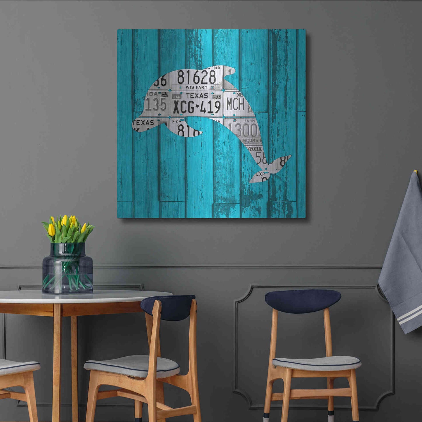 Luxe Metal Art 'Dolphin' by Design Turnpike, Metal Wall Art,36x36