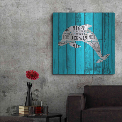 Luxe Metal Art 'Dolphin' by Design Turnpike, Metal Wall Art,36x36