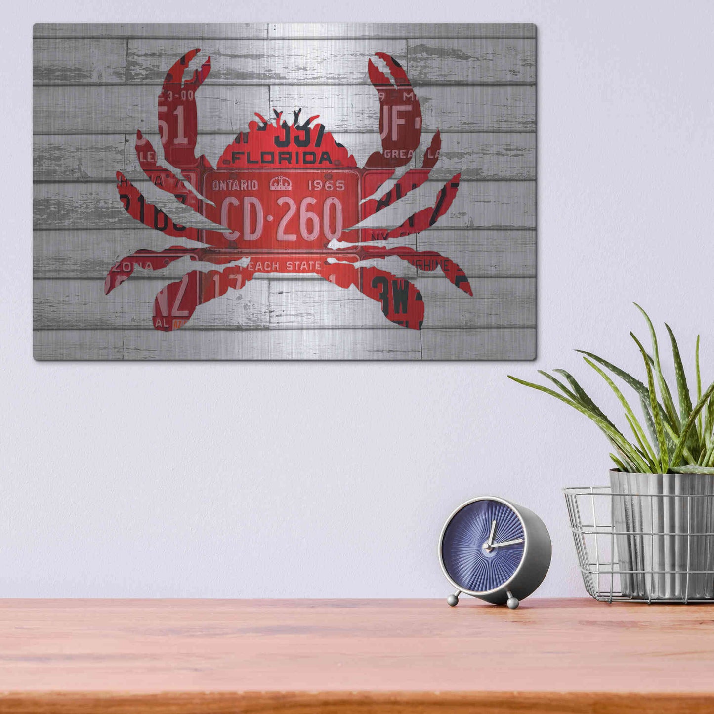 Luxe Metal Art 'Crab' by Design Turnpike, Metal Wall Art,16x12