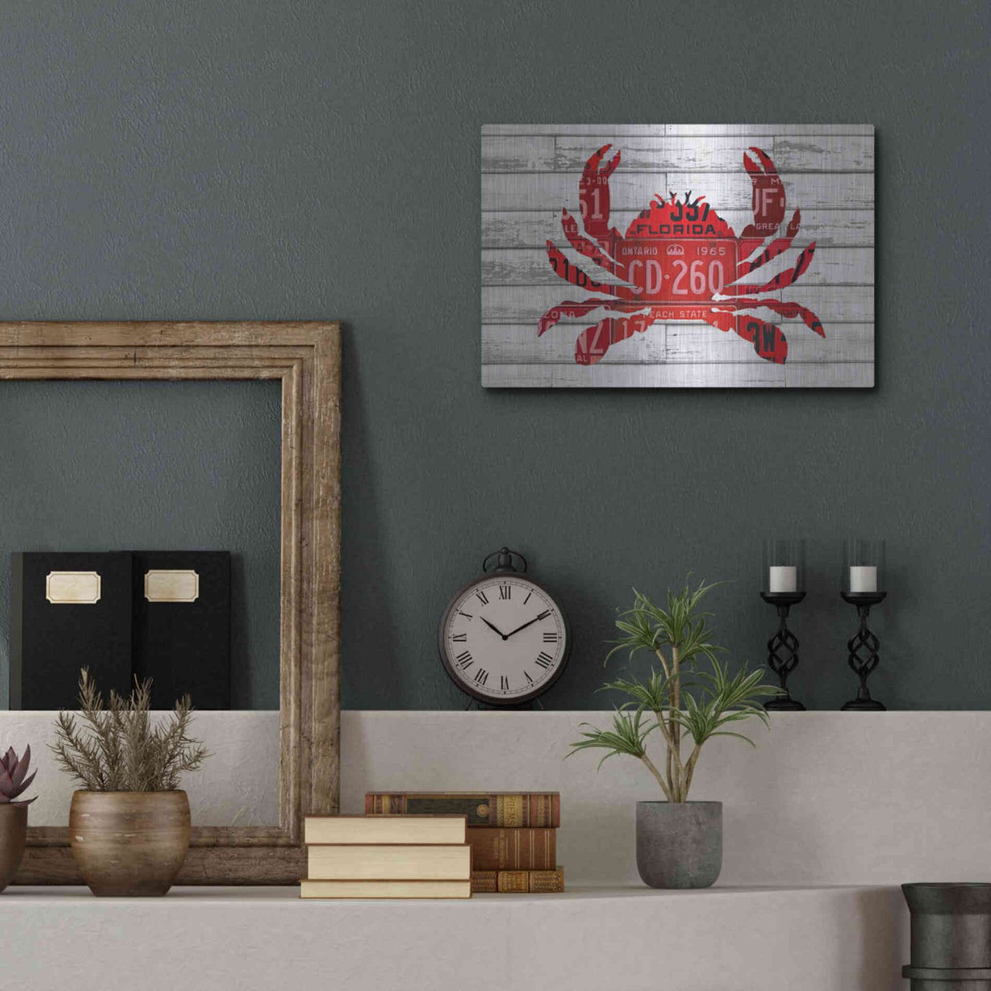 Luxe Metal Art 'Crab' by Design Turnpike, Metal Wall Art,16x12