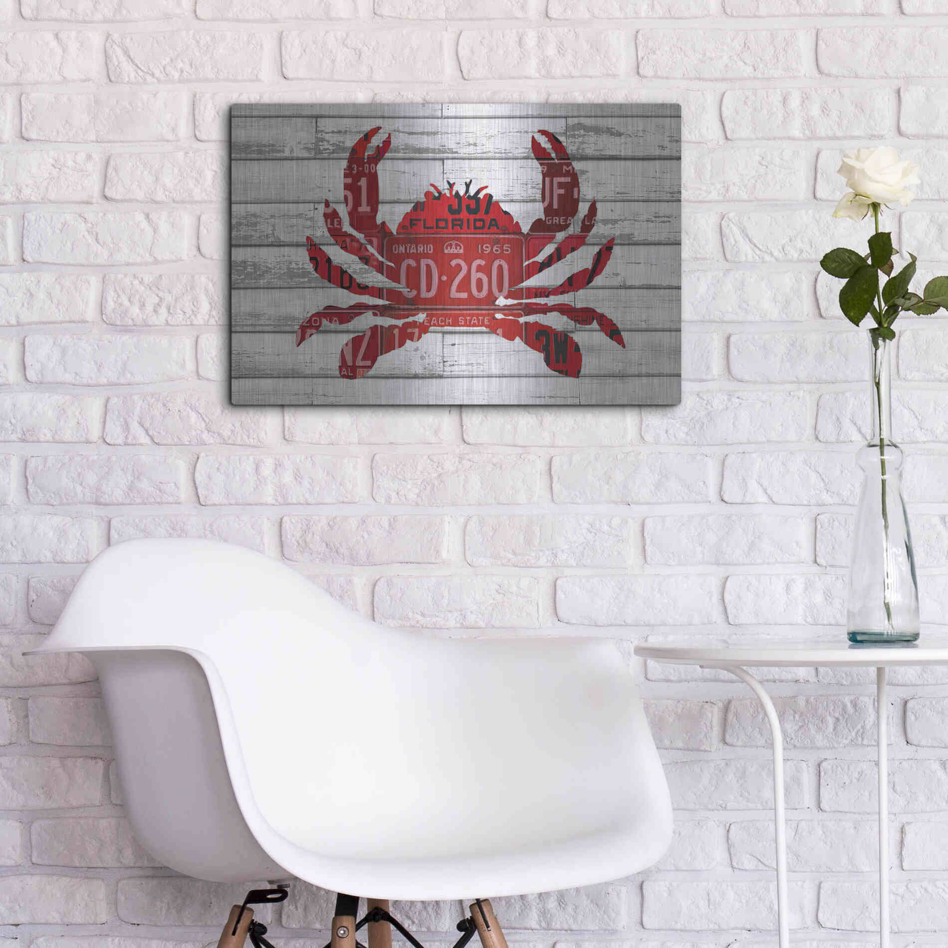 Luxe Metal Art 'Crab' by Design Turnpike, Metal Wall Art,24x16