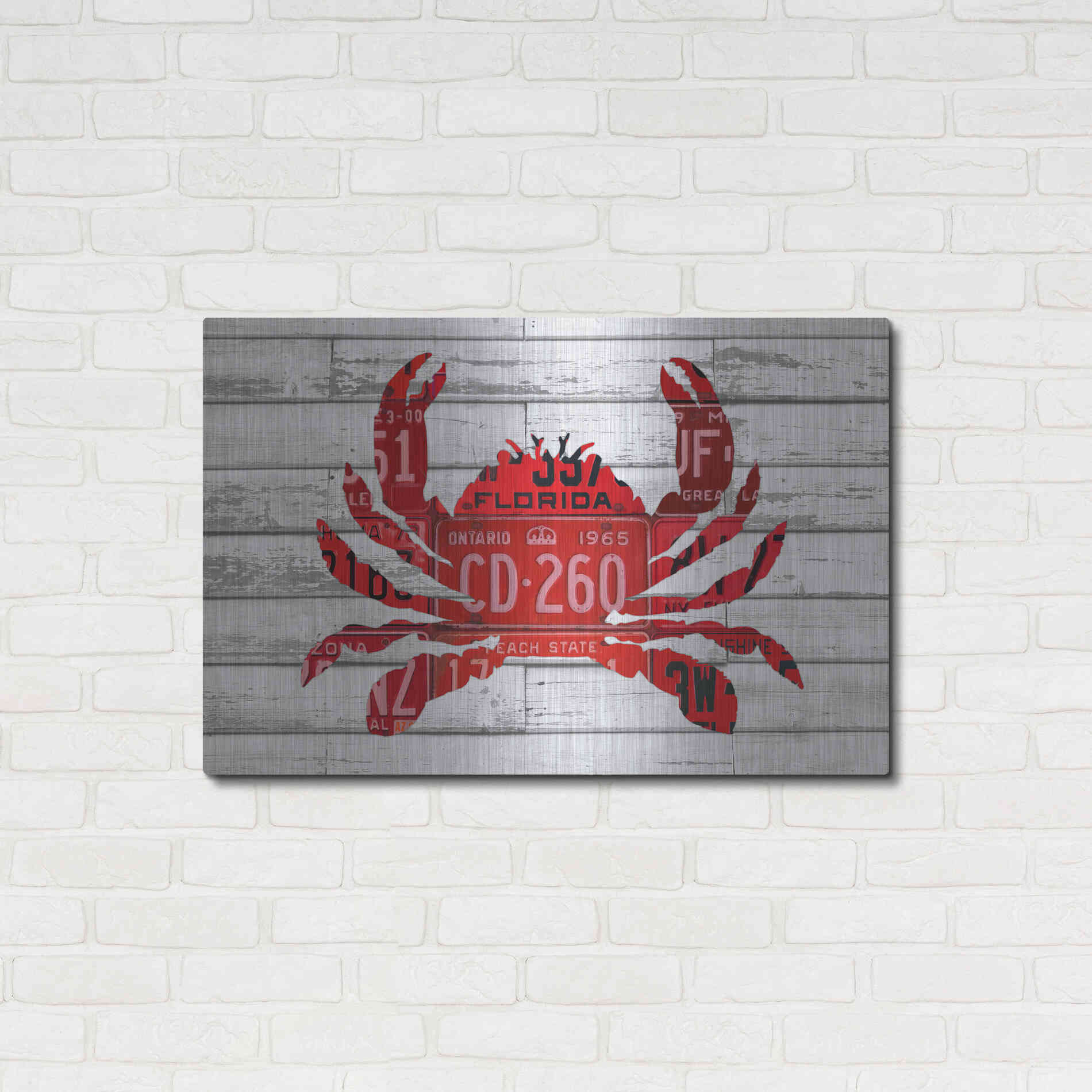 Luxe Metal Art 'Crab' by Design Turnpike, Metal Wall Art,36x24