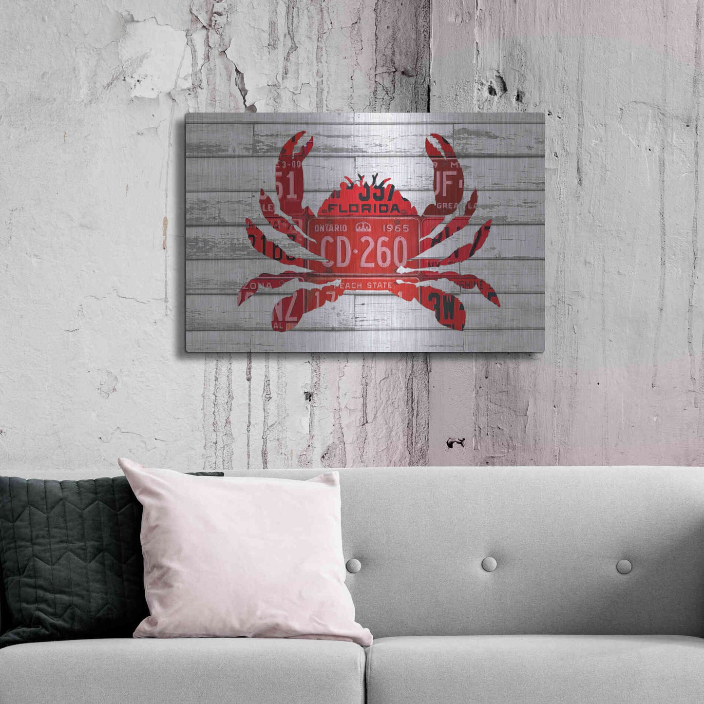 Luxe Metal Art 'Crab' by Design Turnpike, Metal Wall Art,36x24