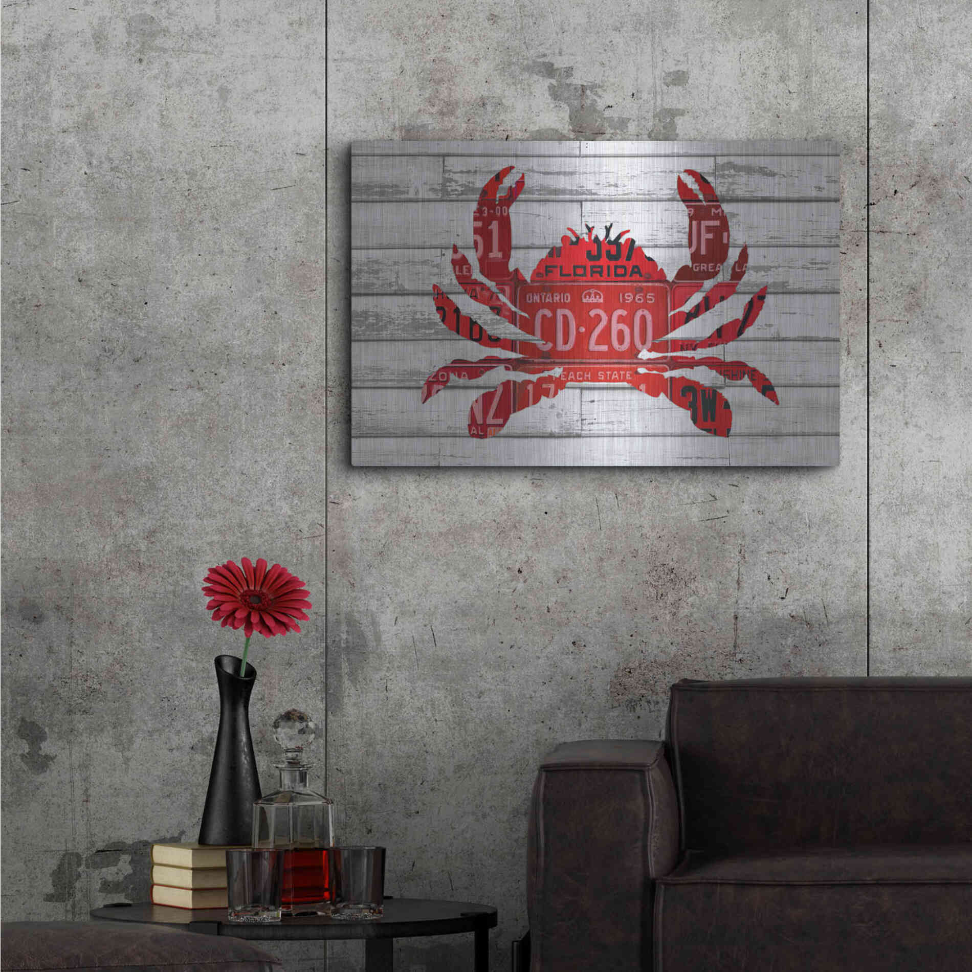 Luxe Metal Art 'Crab' by Design Turnpike, Metal Wall Art,36x24