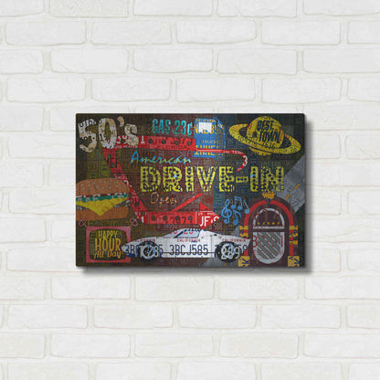 Luxe Metal Art 'American Driveins License Plate Art Collage' by Design Turnpike, Metal Wall Art,24x16