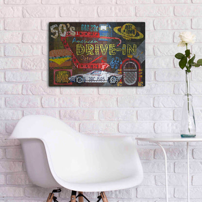 Luxe Metal Art 'American Driveins License Plate Art Collage' by Design Turnpike, Metal Wall Art,24x16