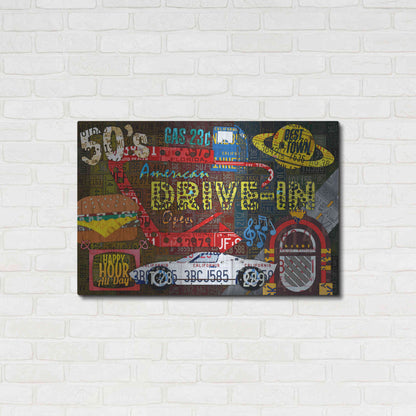 Luxe Metal Art 'American Driveins License Plate Art Collage' by Design Turnpike, Metal Wall Art,36x24