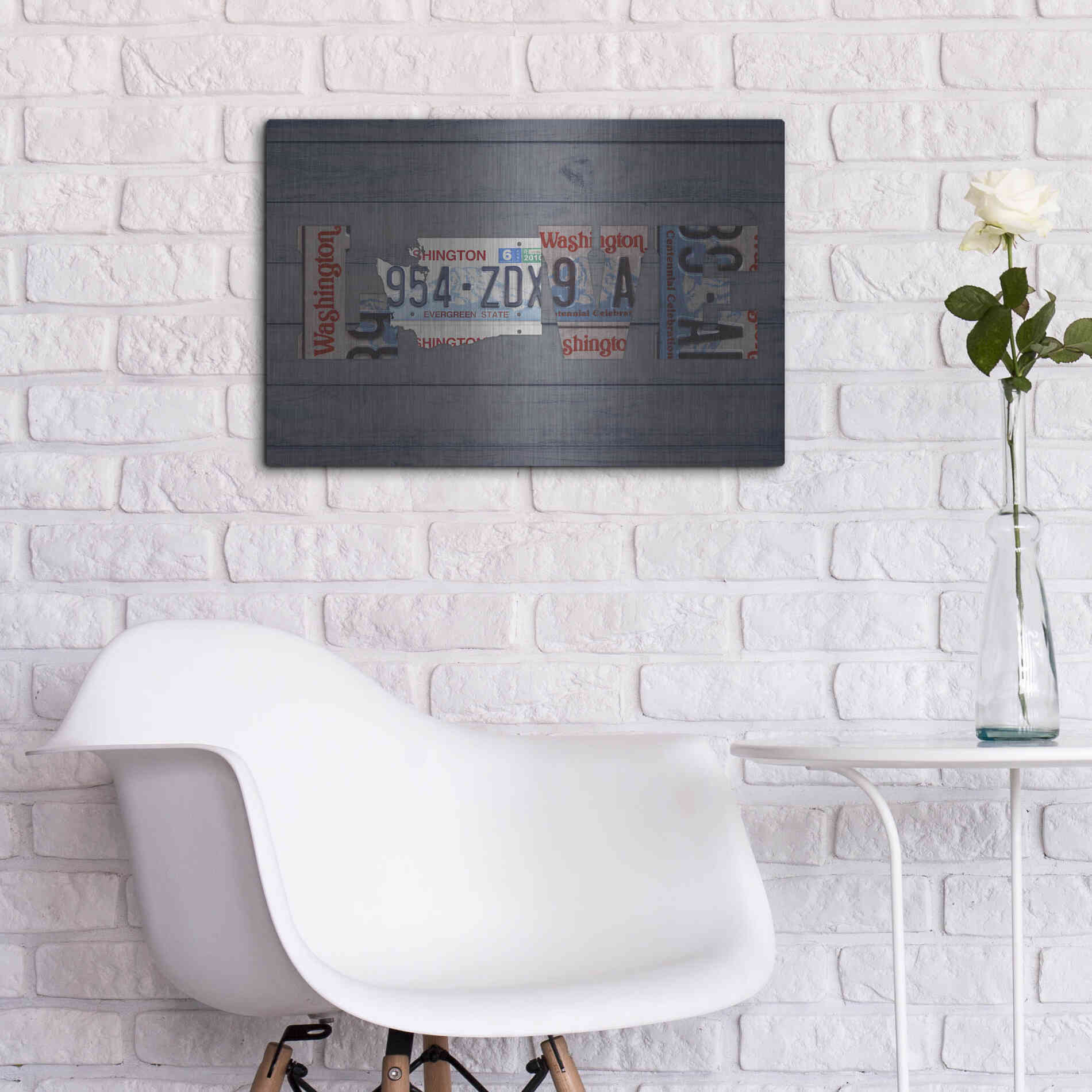 Luxe Metal Art 'WA State Love' by Design Turnpike, Metal Wall Art,24x16