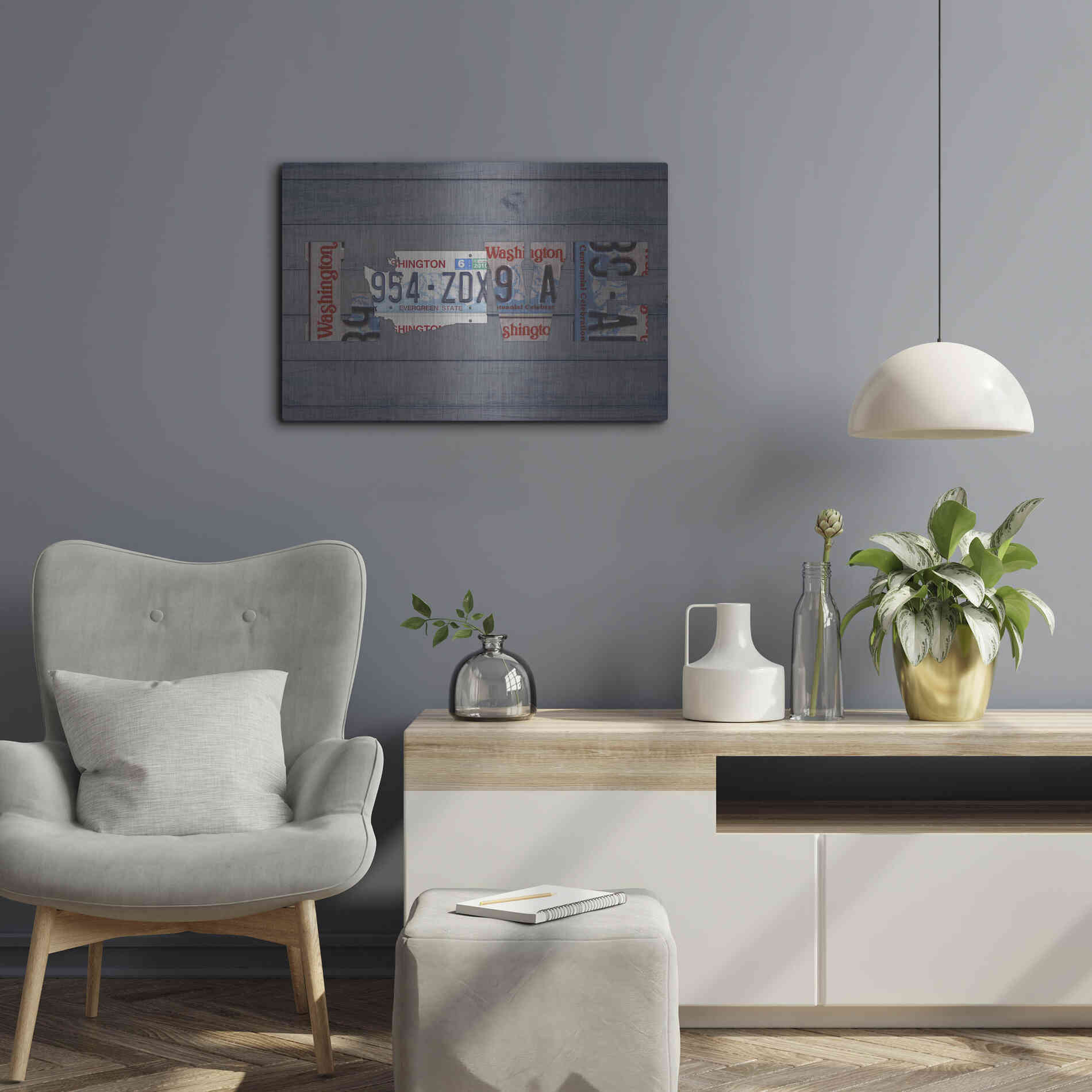 Luxe Metal Art 'WA State Love' by Design Turnpike, Metal Wall Art,24x16
