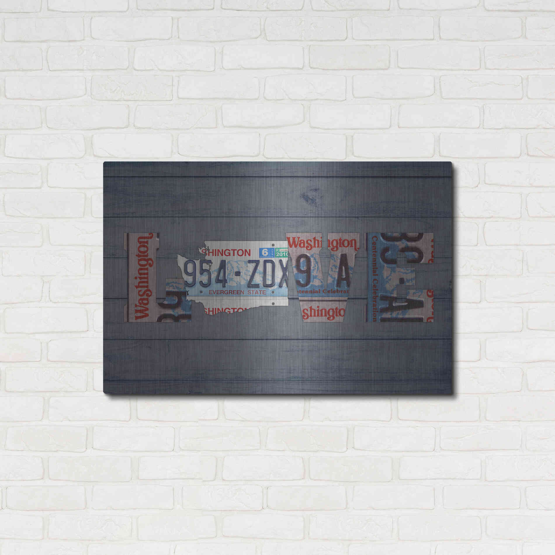 Luxe Metal Art 'WA State Love' by Design Turnpike, Metal Wall Art,36x24