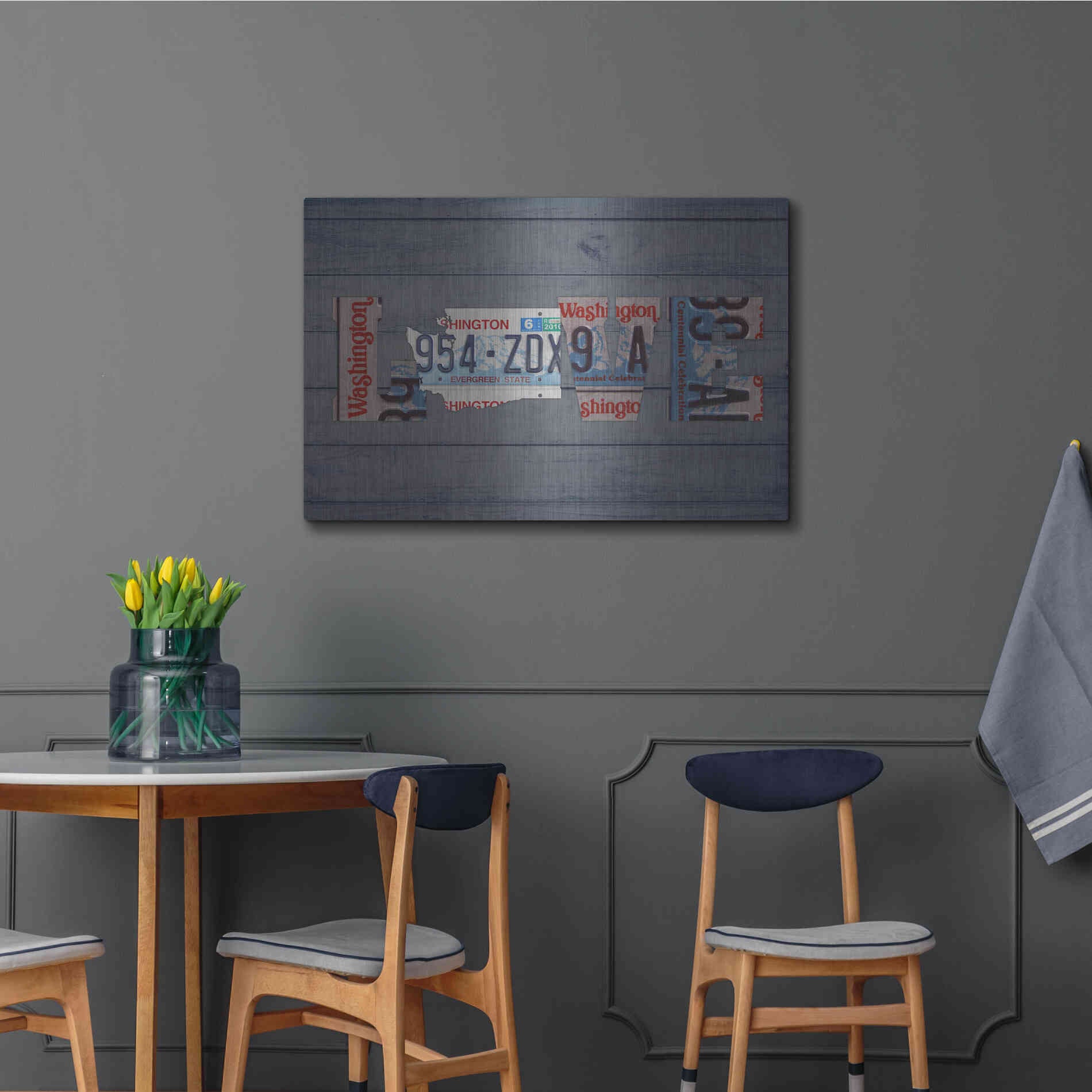 Luxe Metal Art 'WA State Love' by Design Turnpike, Metal Wall Art,36x24