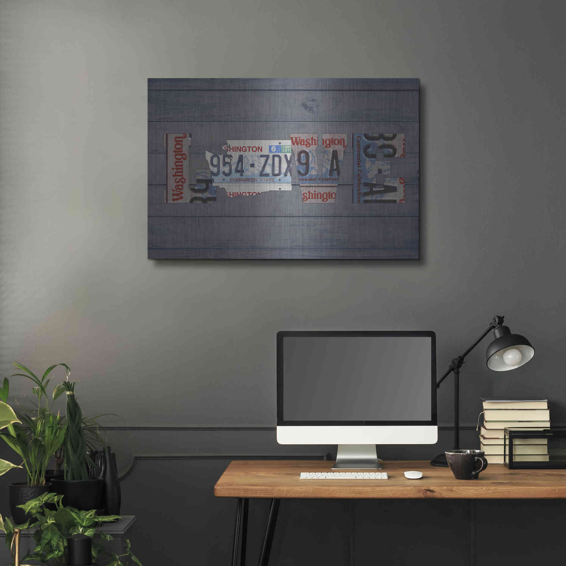 Luxe Metal Art 'WA State Love' by Design Turnpike, Metal Wall Art,36x24