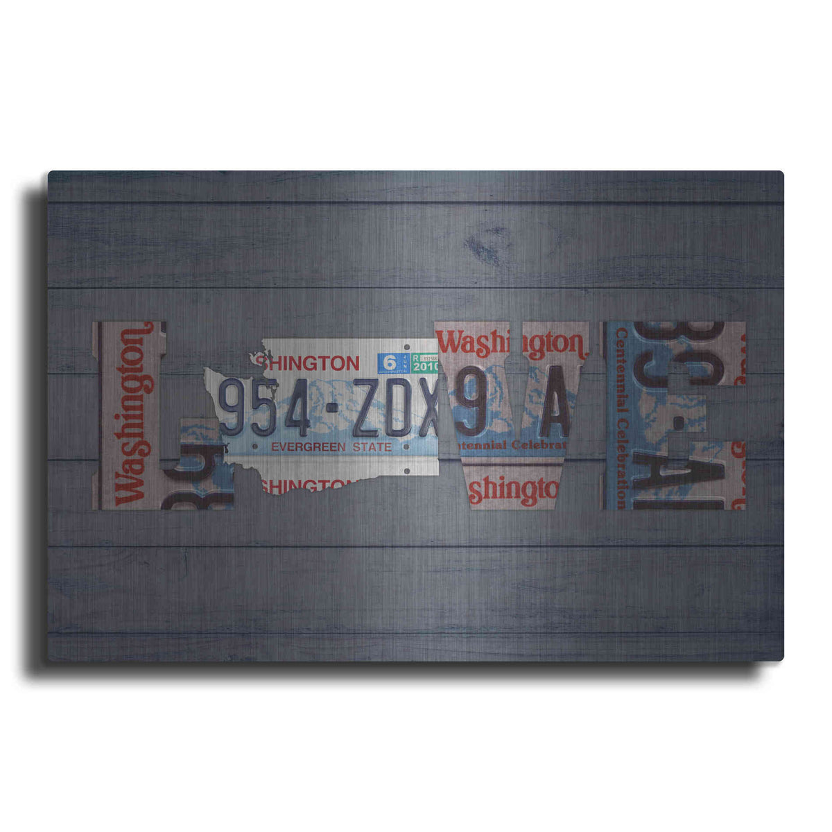 Luxe Metal Art 'WA State Love' by Design Turnpike, Metal Wall Art