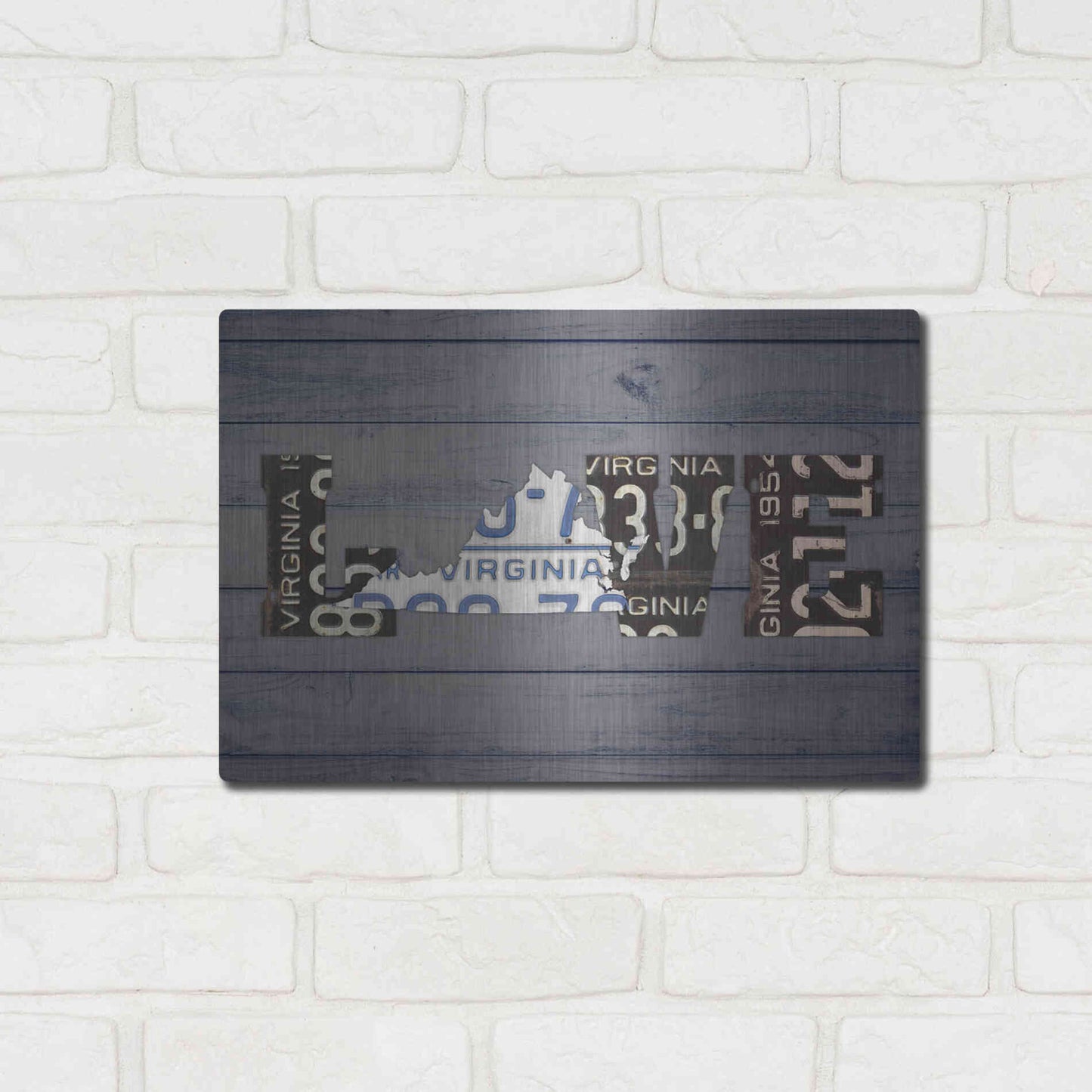 Luxe Metal Art 'VA State Love' by Design Turnpike, Metal Wall Art,16x12