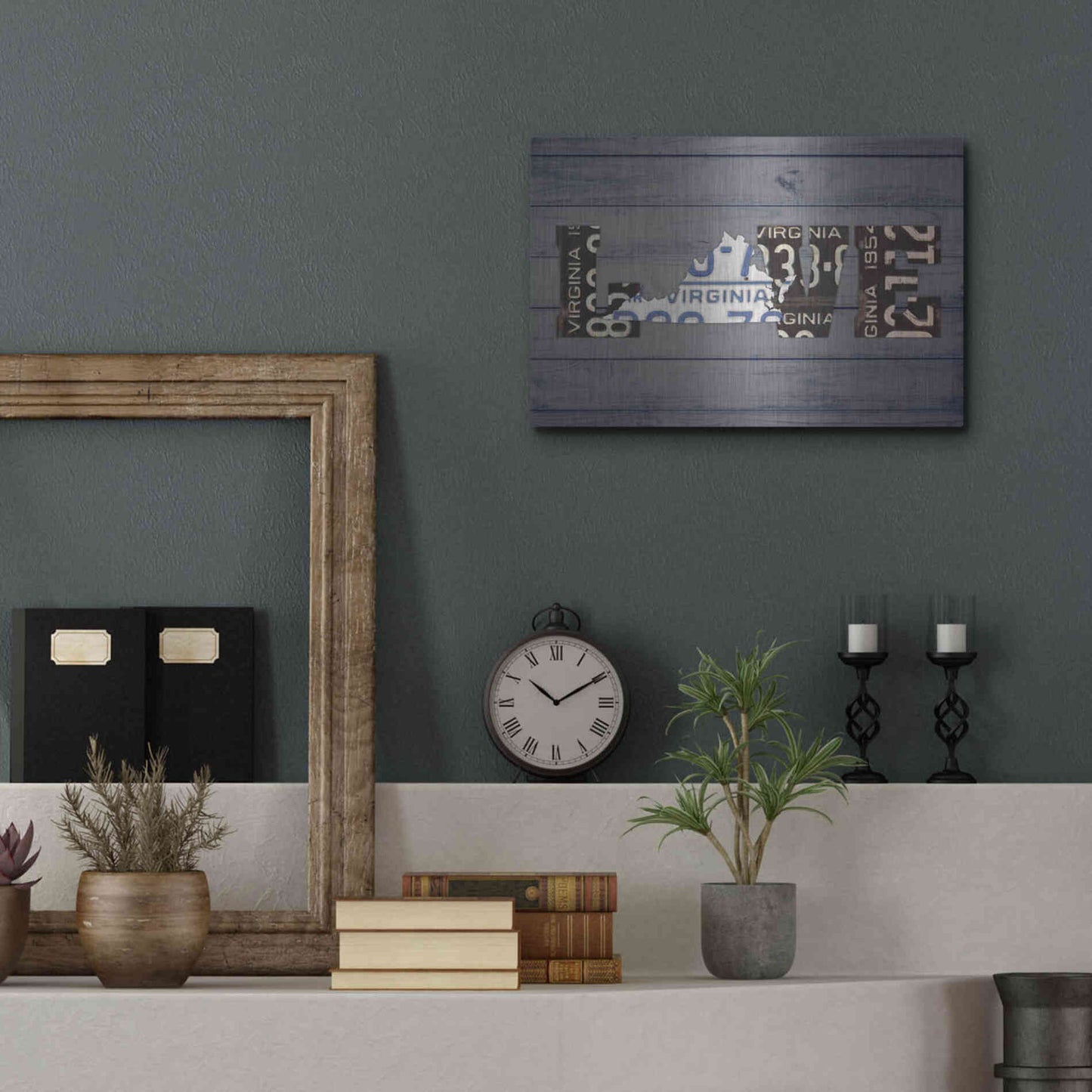 Luxe Metal Art 'VA State Love' by Design Turnpike, Metal Wall Art,16x12