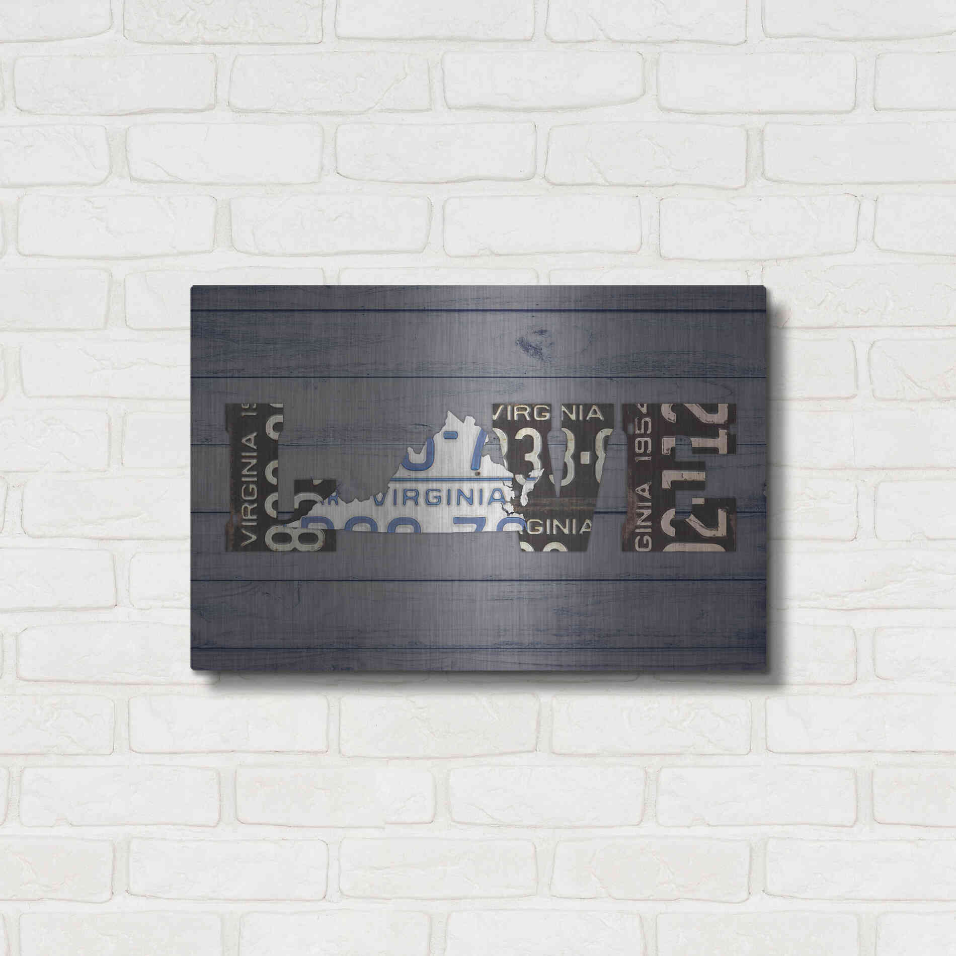 Luxe Metal Art 'VA State Love' by Design Turnpike, Metal Wall Art,24x16