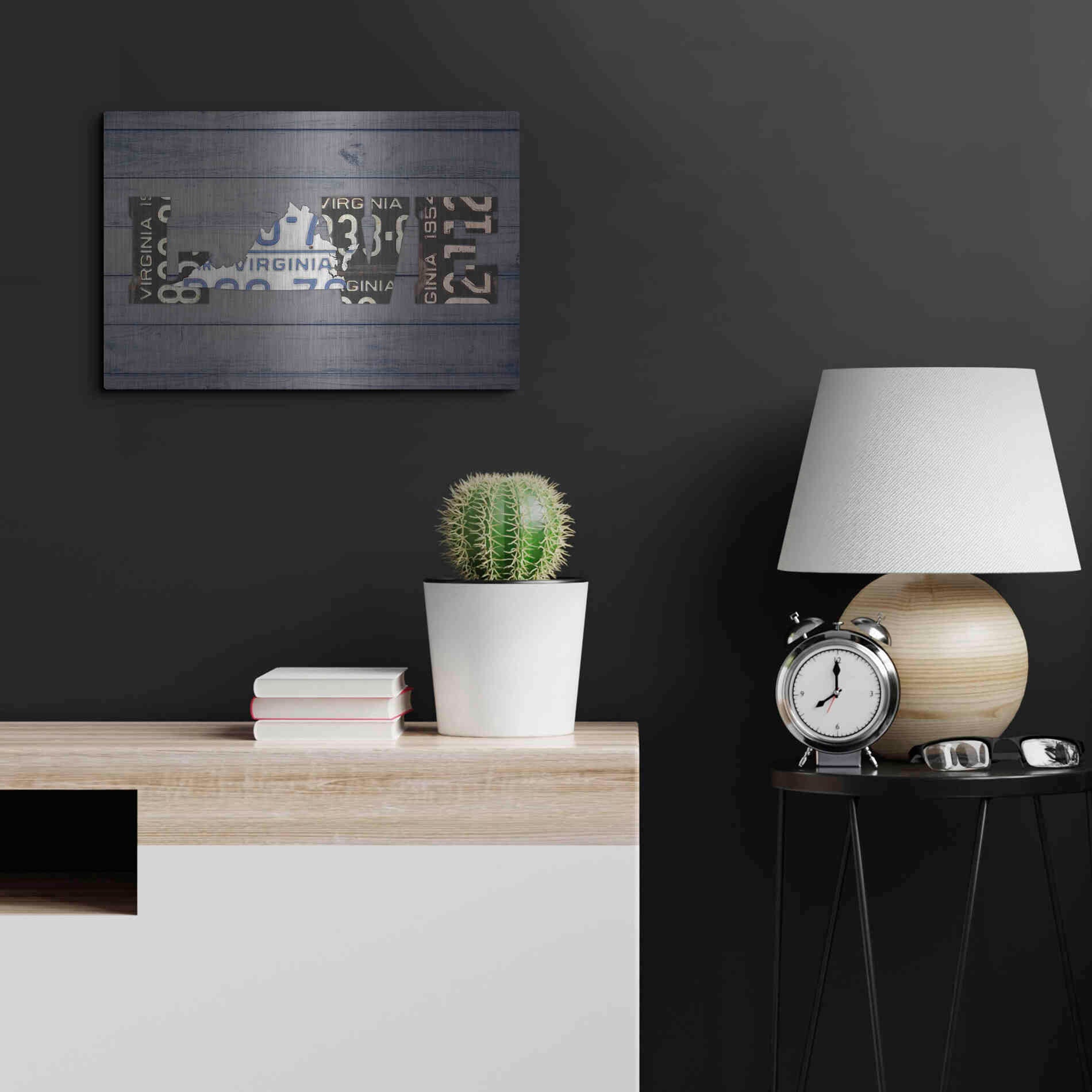 Luxe Metal Art 'VA State Love' by Design Turnpike, Metal Wall Art,24x16