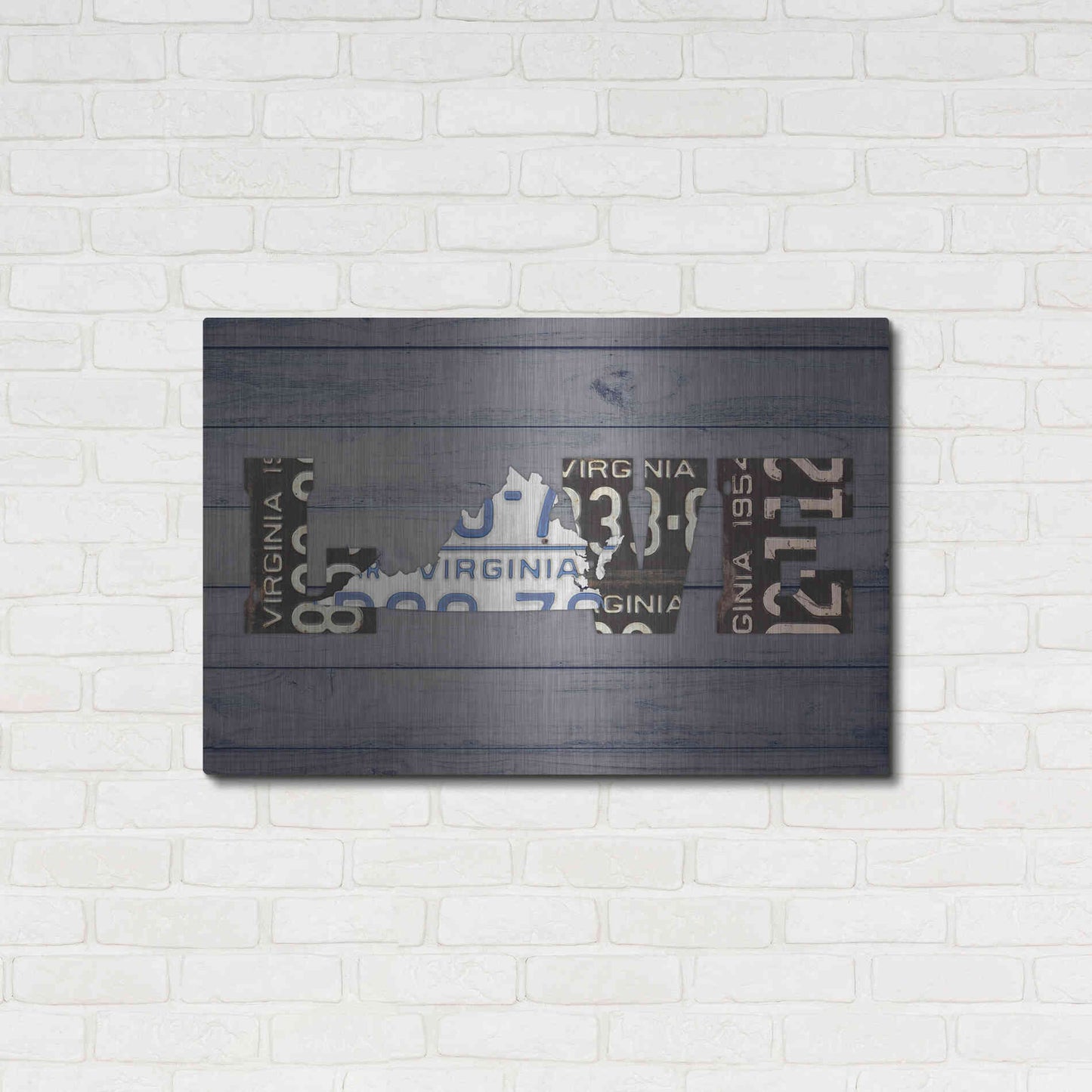 Luxe Metal Art 'VA State Love' by Design Turnpike, Metal Wall Art,36x24